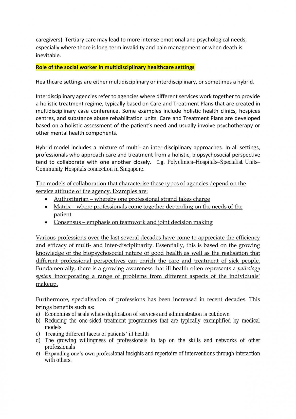 SWK356 Social Work in Healthcare Exam Notes - Page 22