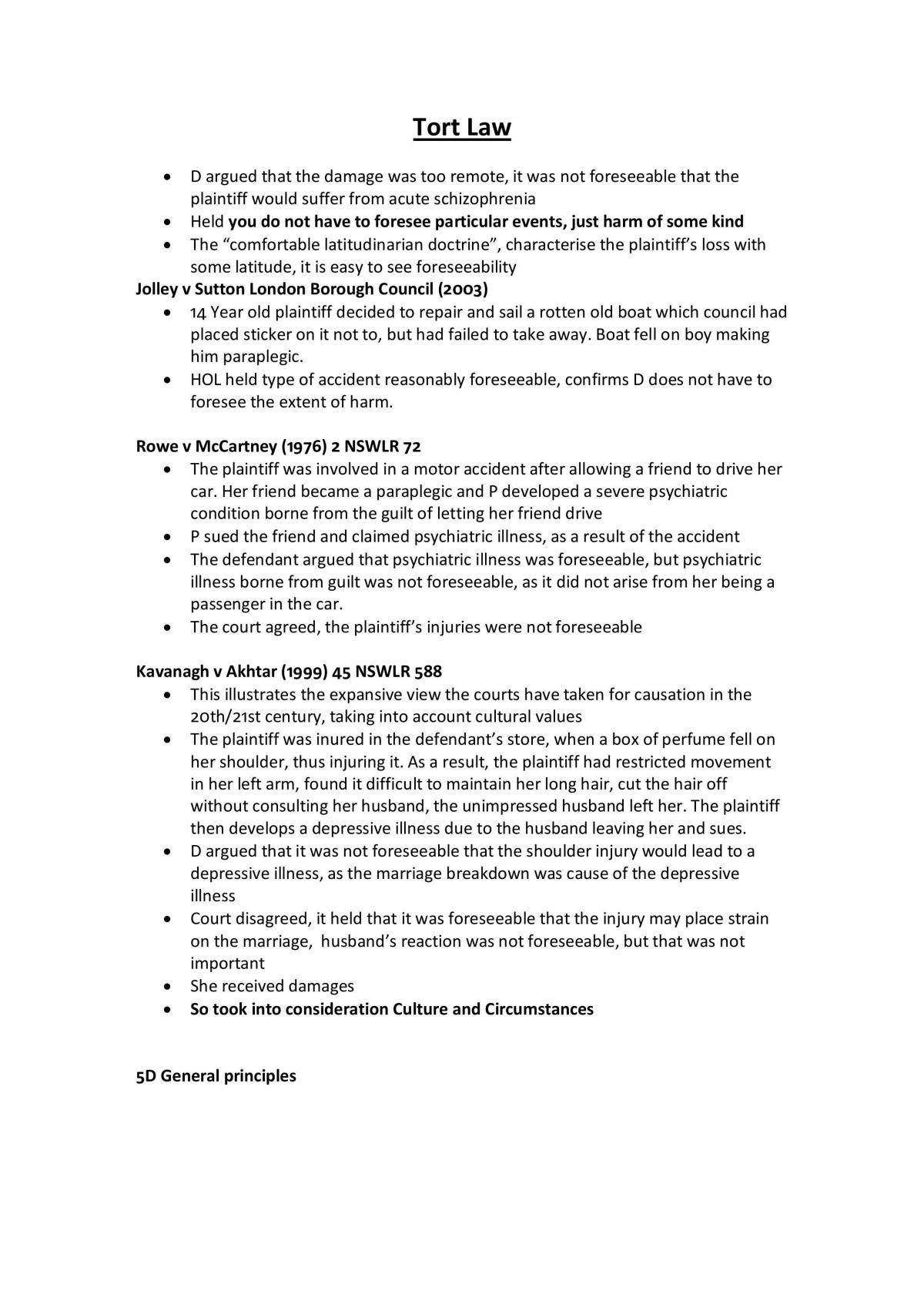 Tort Law notes - Page 63