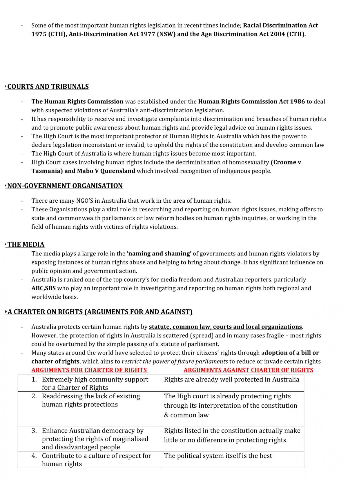 Legal Studies HSC Notes | Legal Studies - Year 12 HSC | Thinkswap