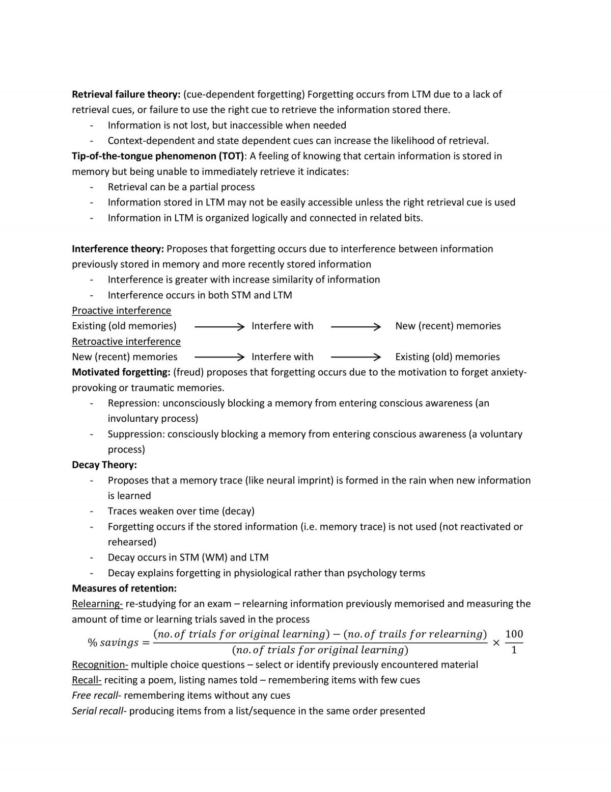 Psychology 3/4 Study Notes - Page 10