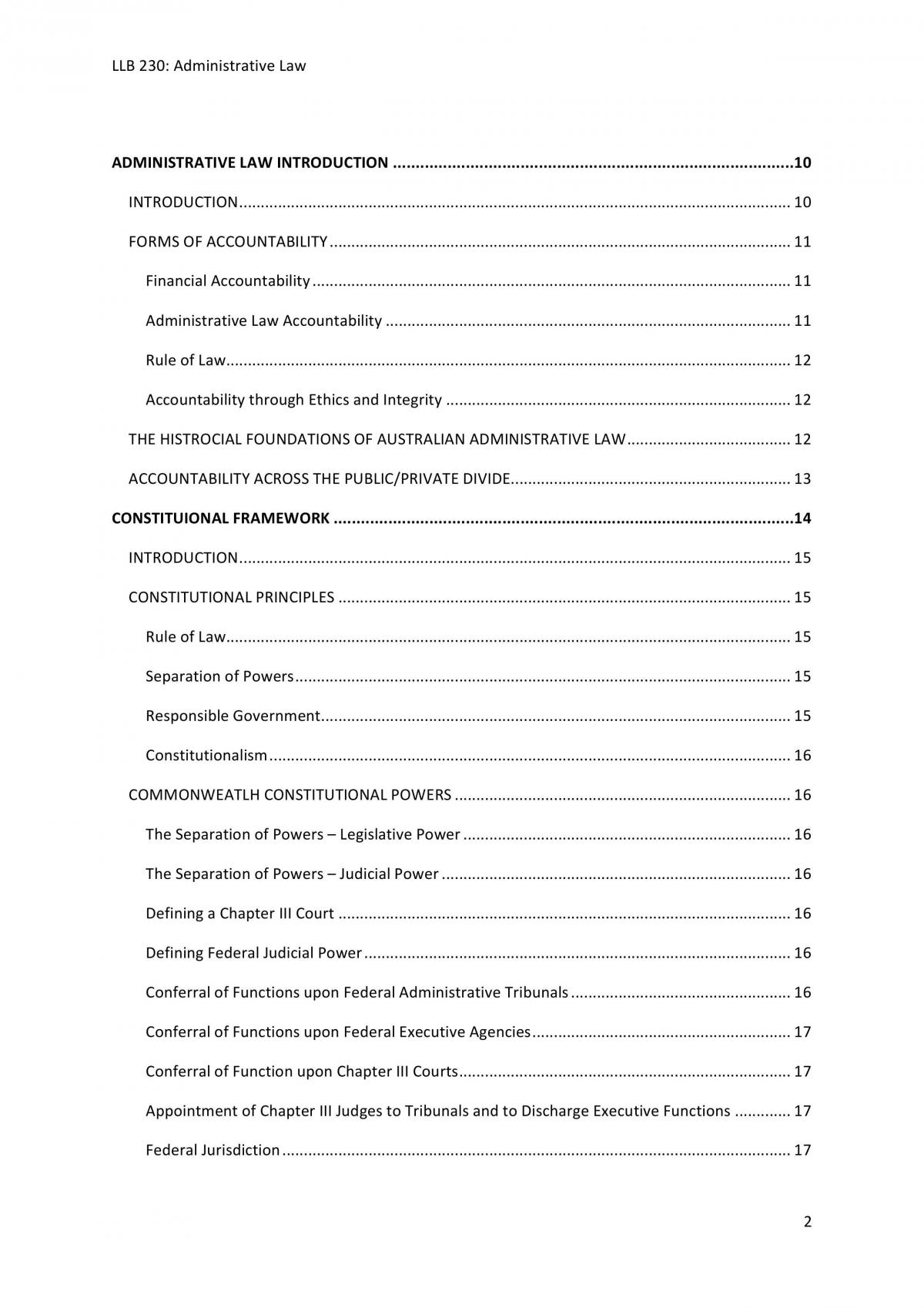 LLB230 Admin Law Exam Notes - Page 2
