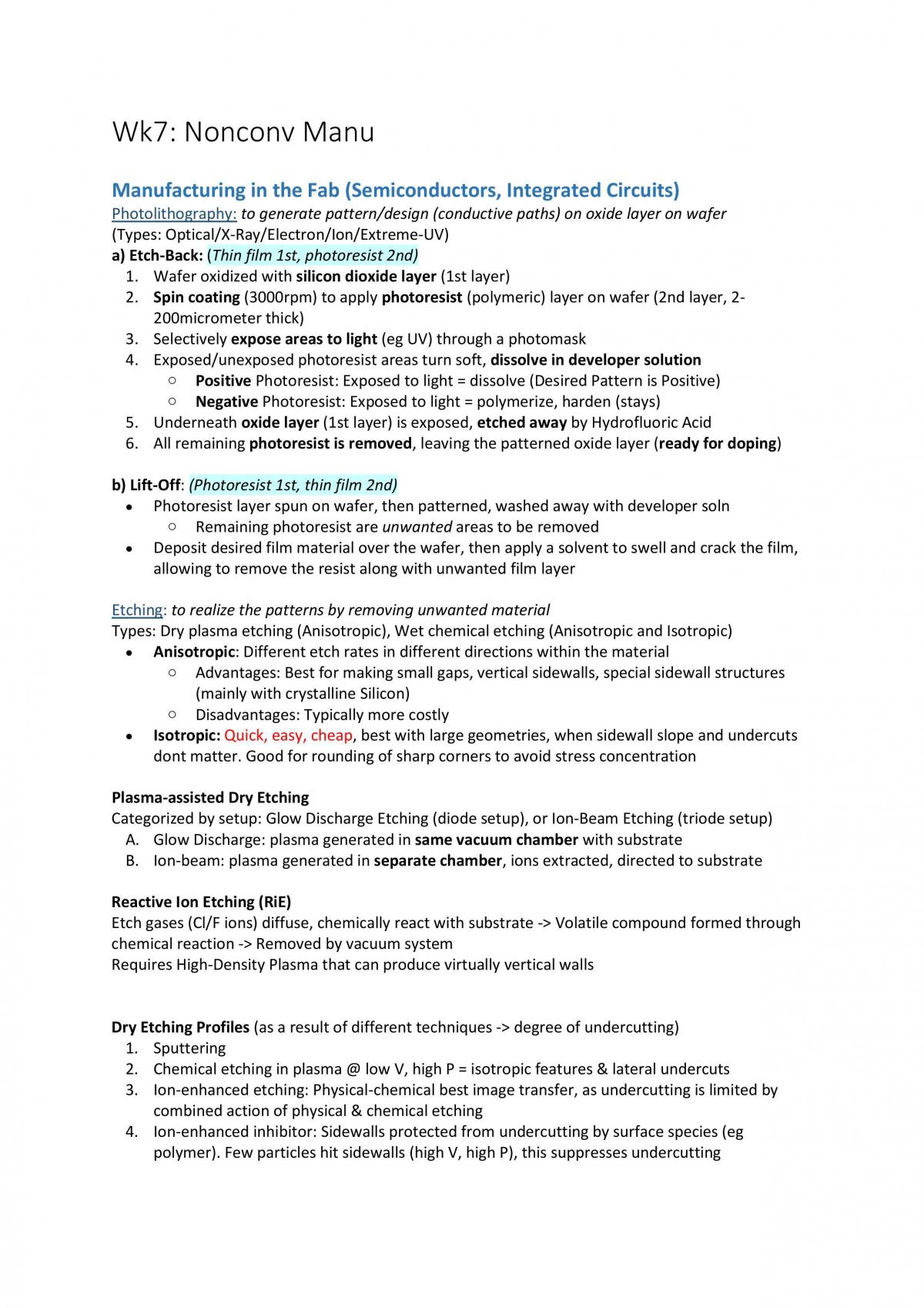 Non-conventional Manufacturing Processes Complete Study Guide - Page 16