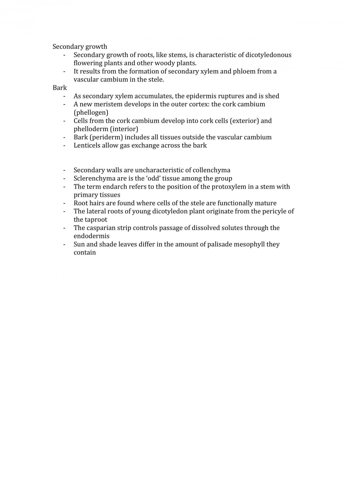 Plant section of BIOL1002 study notes - Page 10