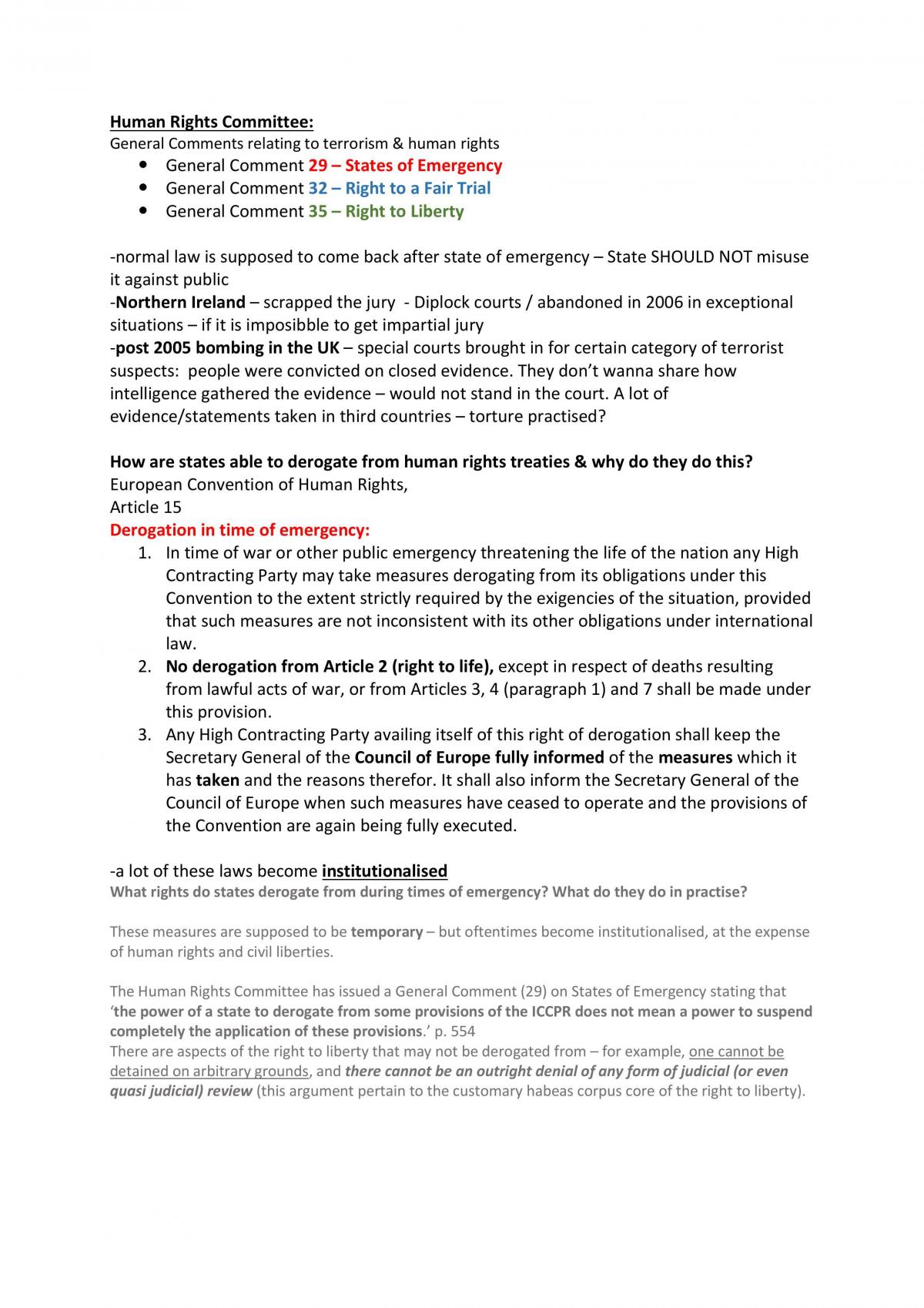 Selected Issues in Human Rights notes - Page 26