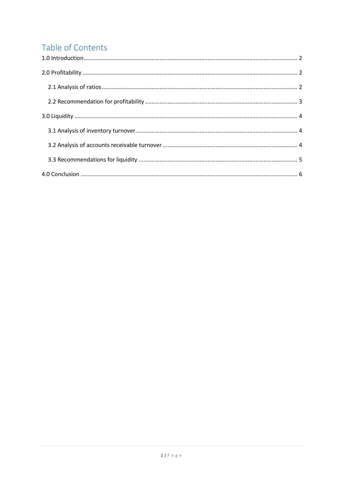 Accounting Report on Profitability and Liquidity - Page 2