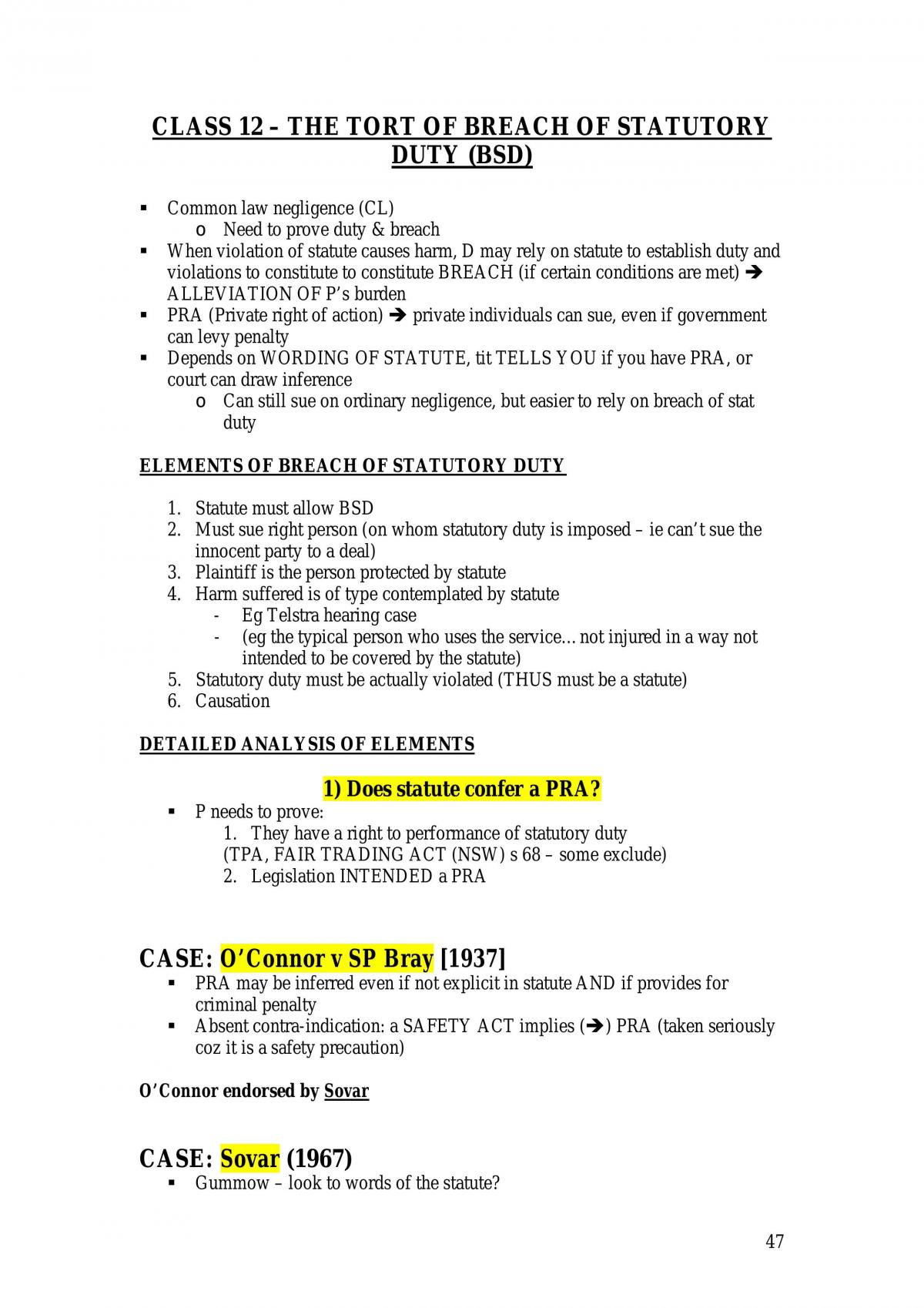 Torts Notes - Page 47