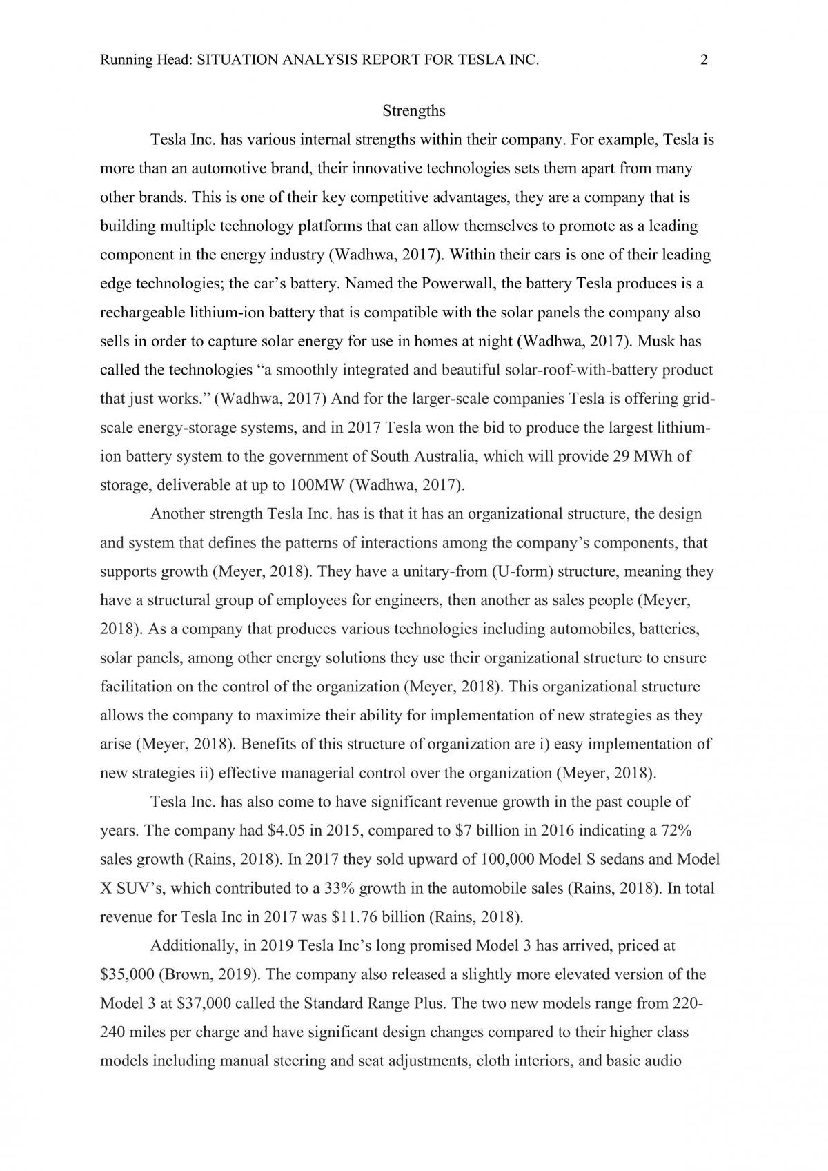 SWOT Analysis - Tesla - Page 2