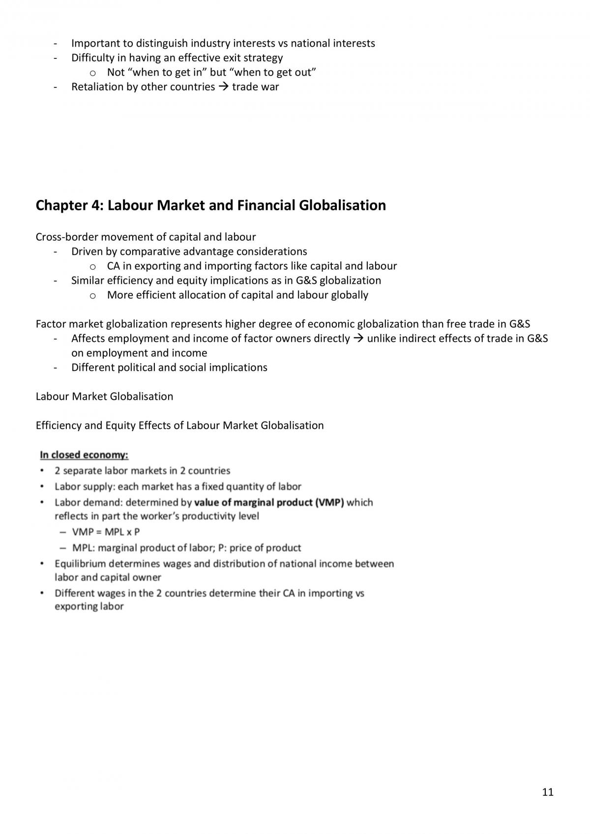 Economics of Globalisation Notes - Page 11