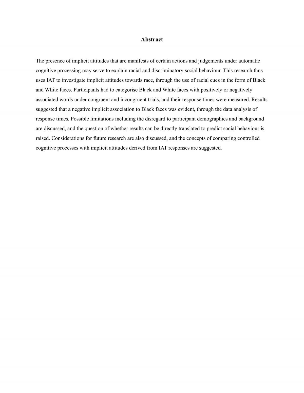 Implicit Attitudes and Racism - Lab Report - Page 2