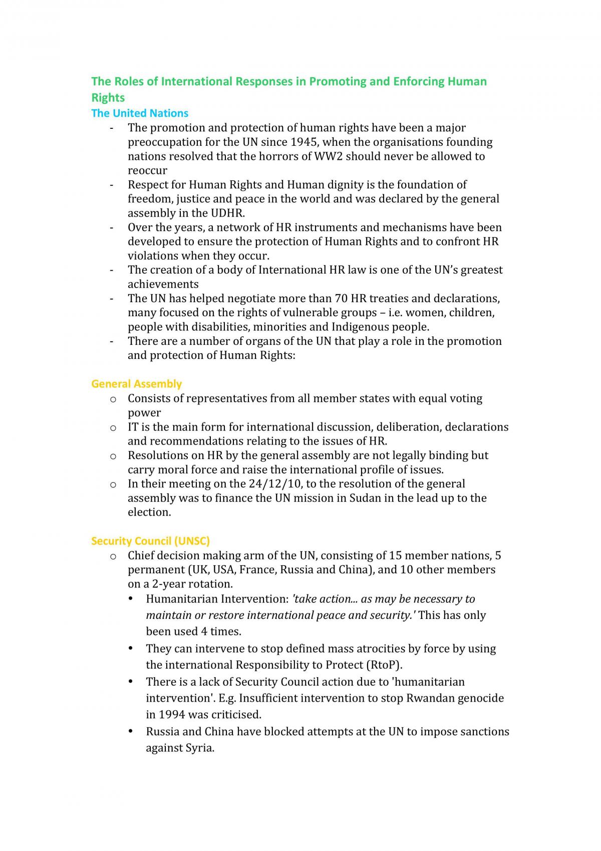 Human Rights Summary Notes - Page 10