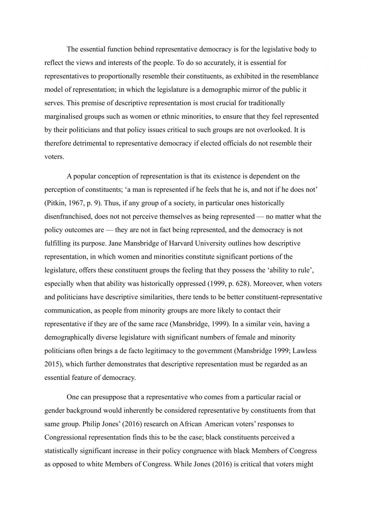 Essay on Descriptive Representation - Page 2