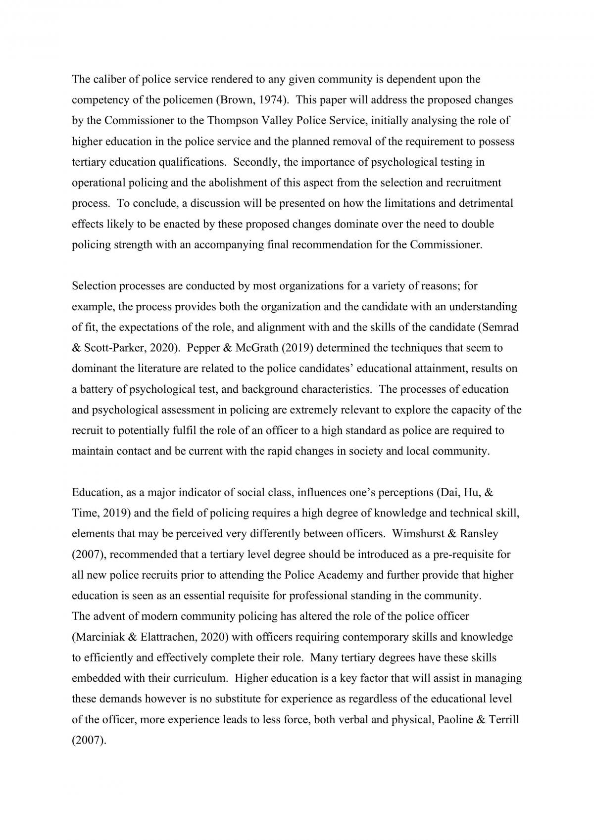 Assessment 1 - Analysis of Police Selection Process - Page 2