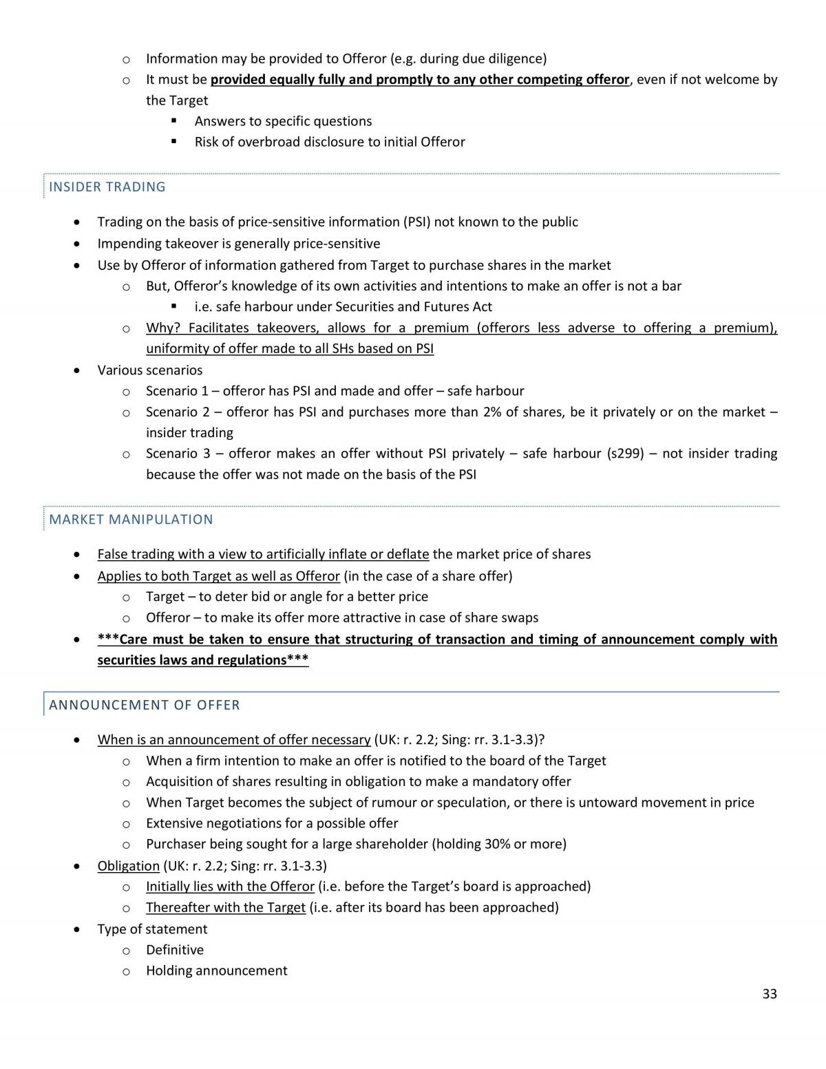 Mergers & Acquisitions Notes - Page 33