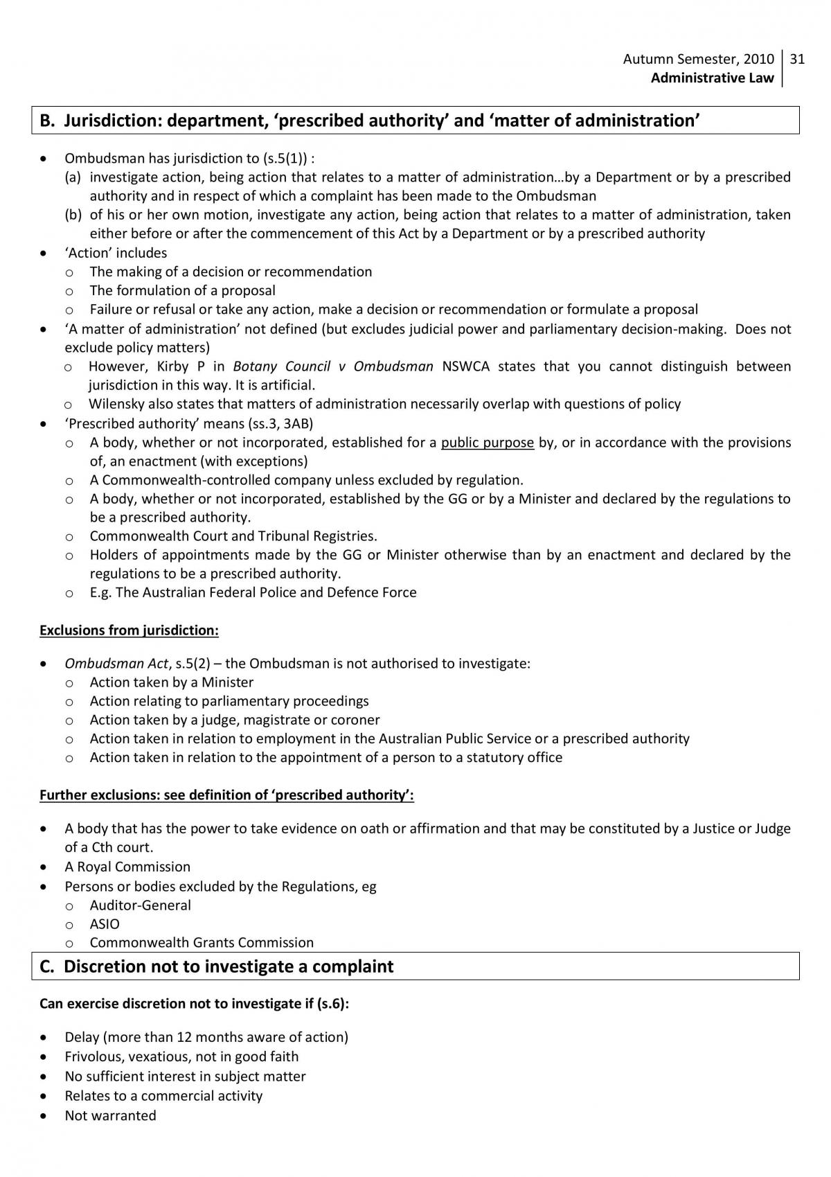 Administrative Law Notes Part B - Page 31