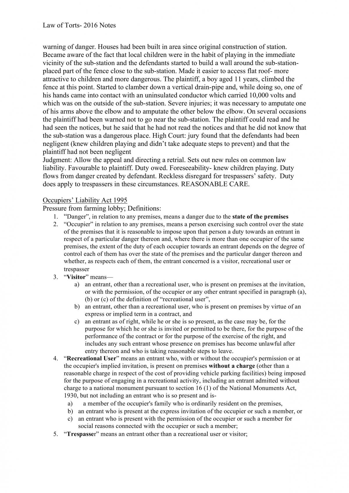 Law of Torts complete notes - Page 40