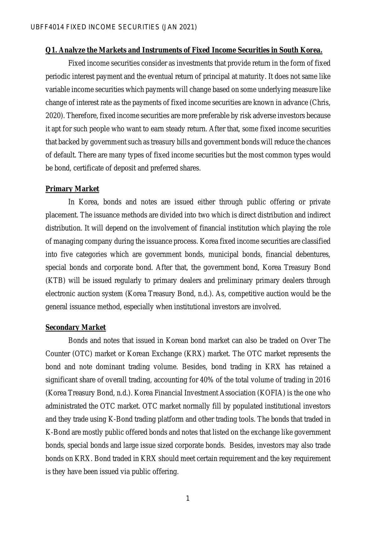 Fixed Income Securities Assignment  - Page 2