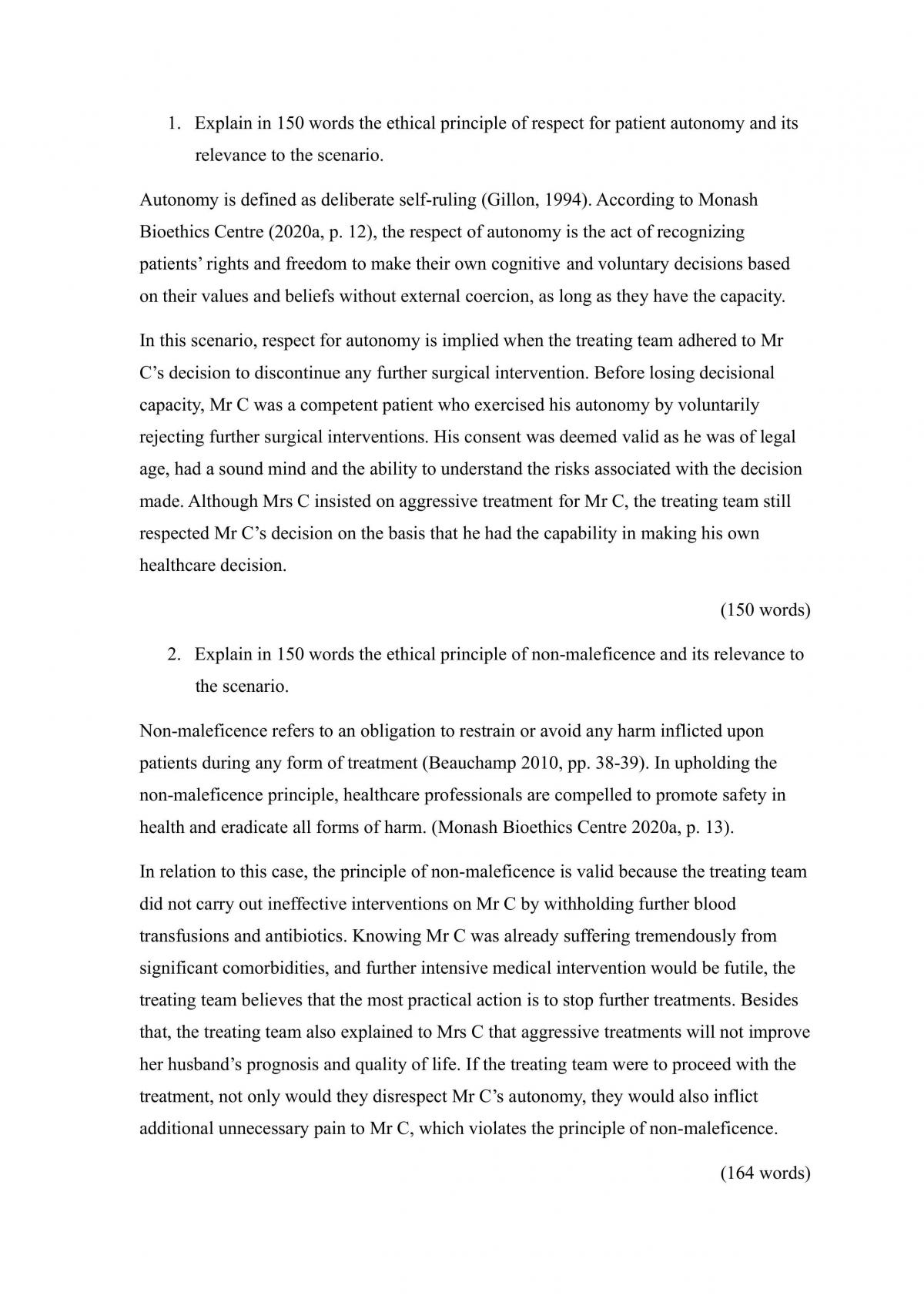 MED1100 Case Based Ethics Assignment - Page 2