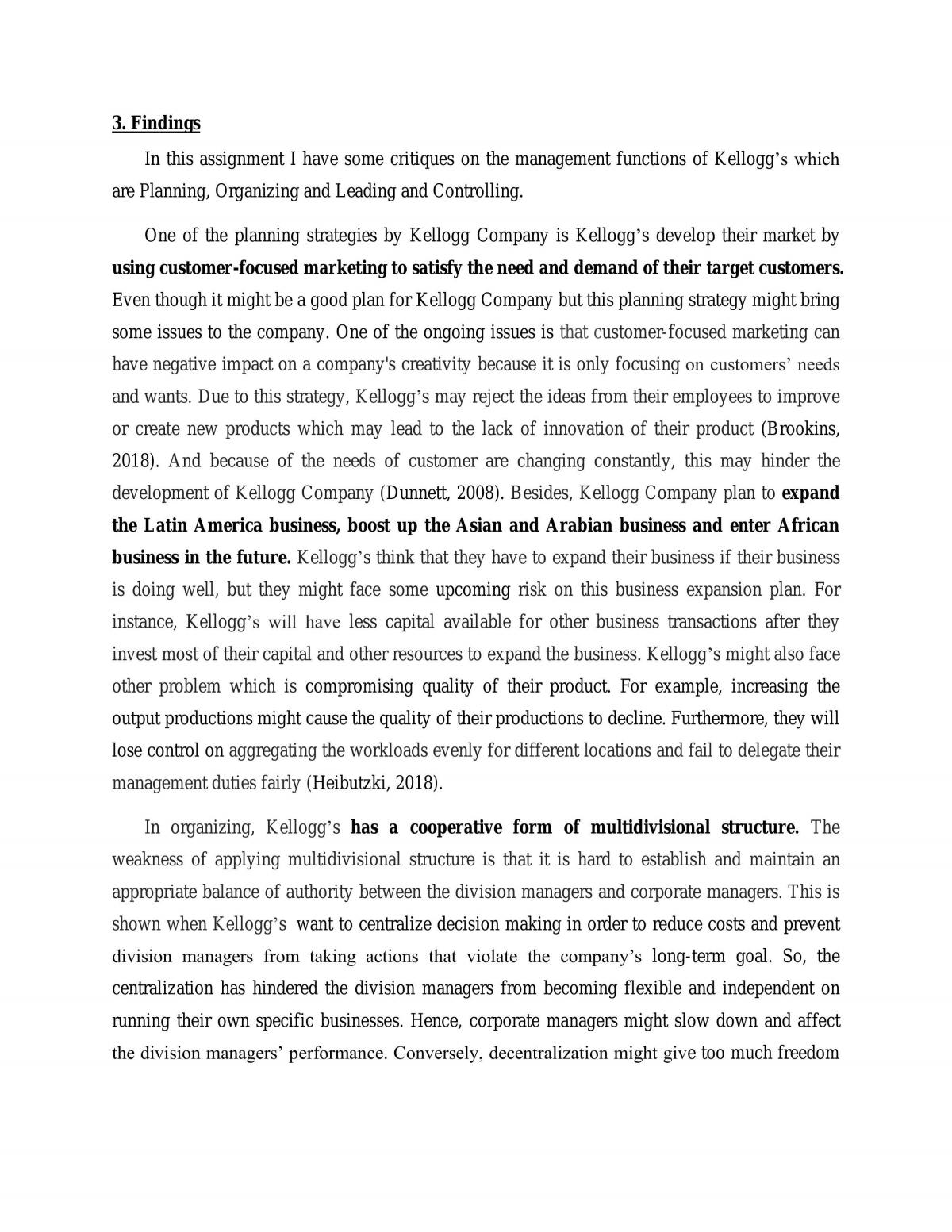 An Analysis on Kellogg Company - Page 7