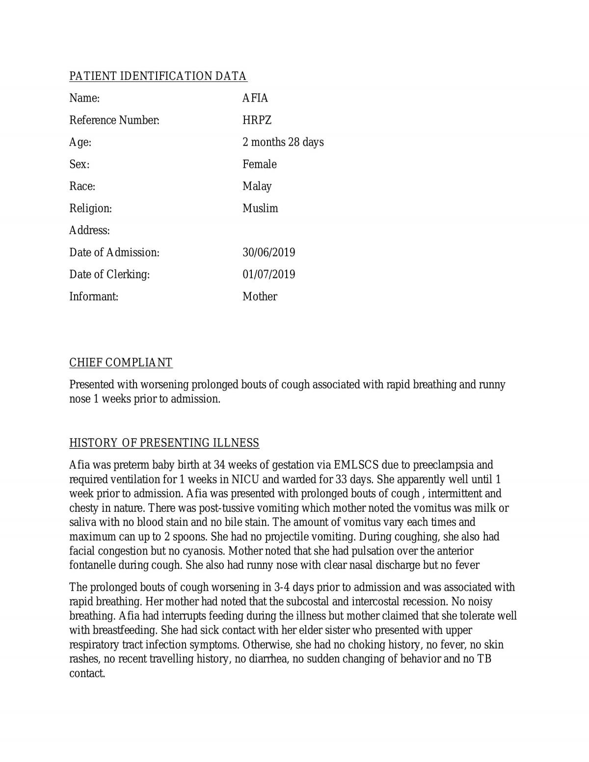 Case study Cough in Paeds - Page 2