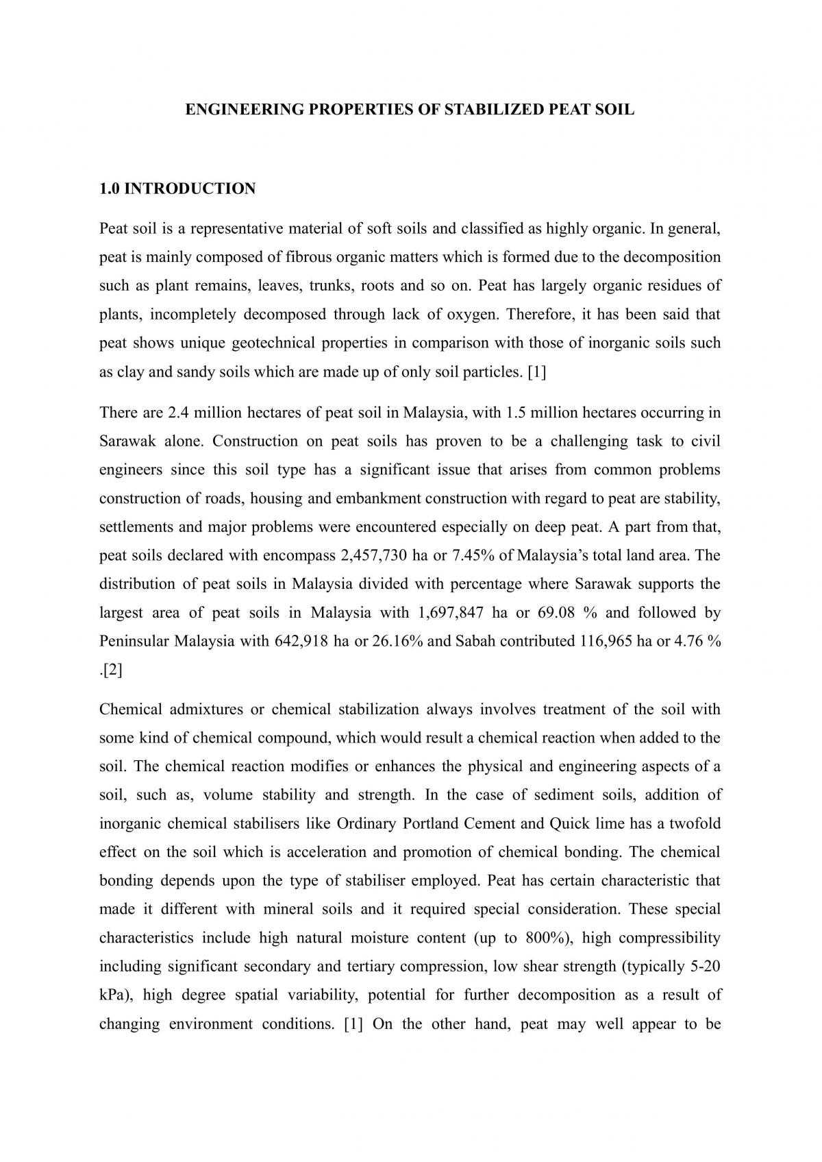 Geotechnical Engineering Group Project Engineering Properties Of Stabilized Peat Soil - Page 2