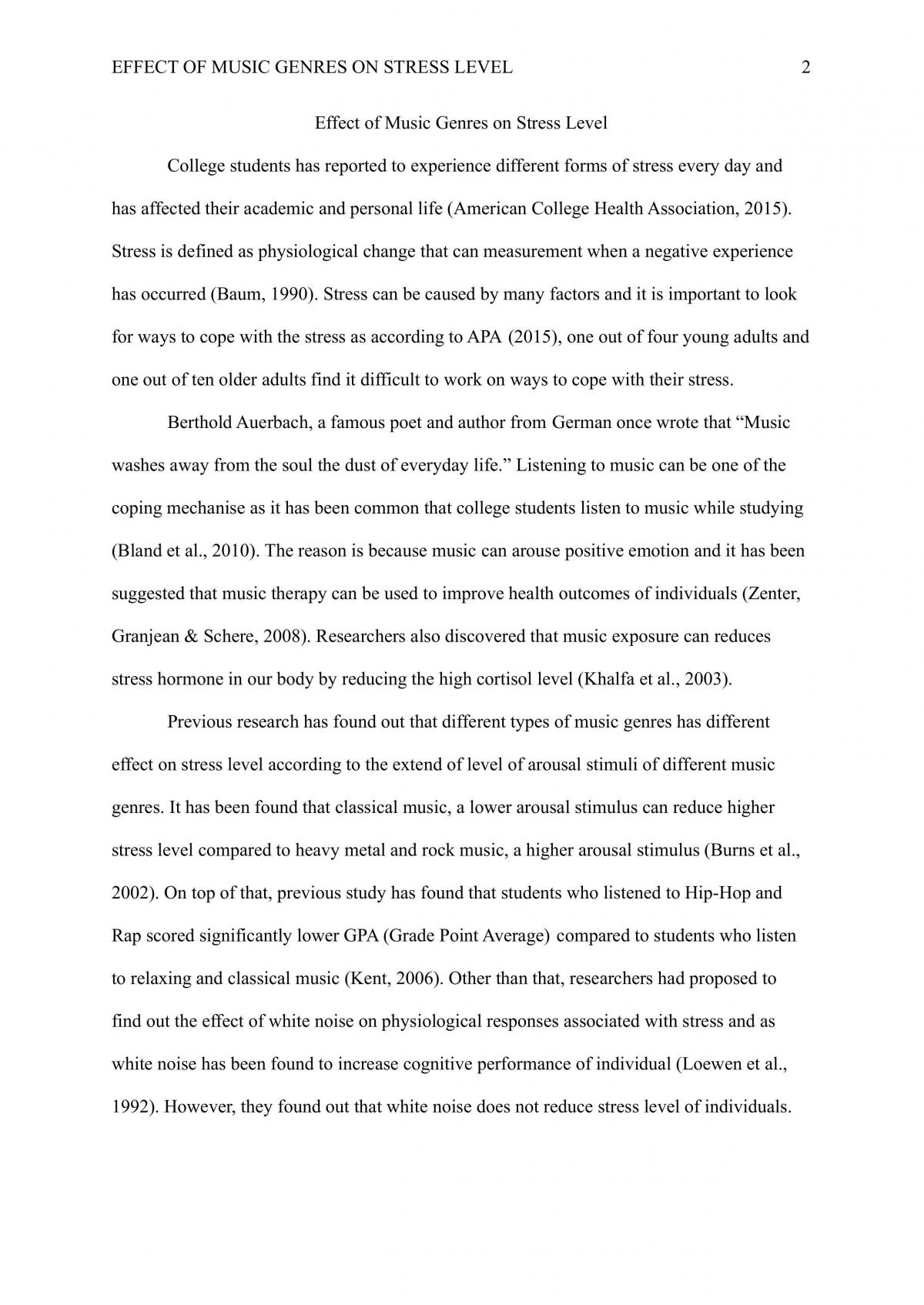 Effect of Music Genres on Stress Level - Page 2