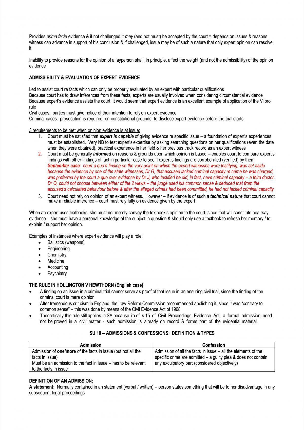 Law of Evidence Study Notes - Page 15