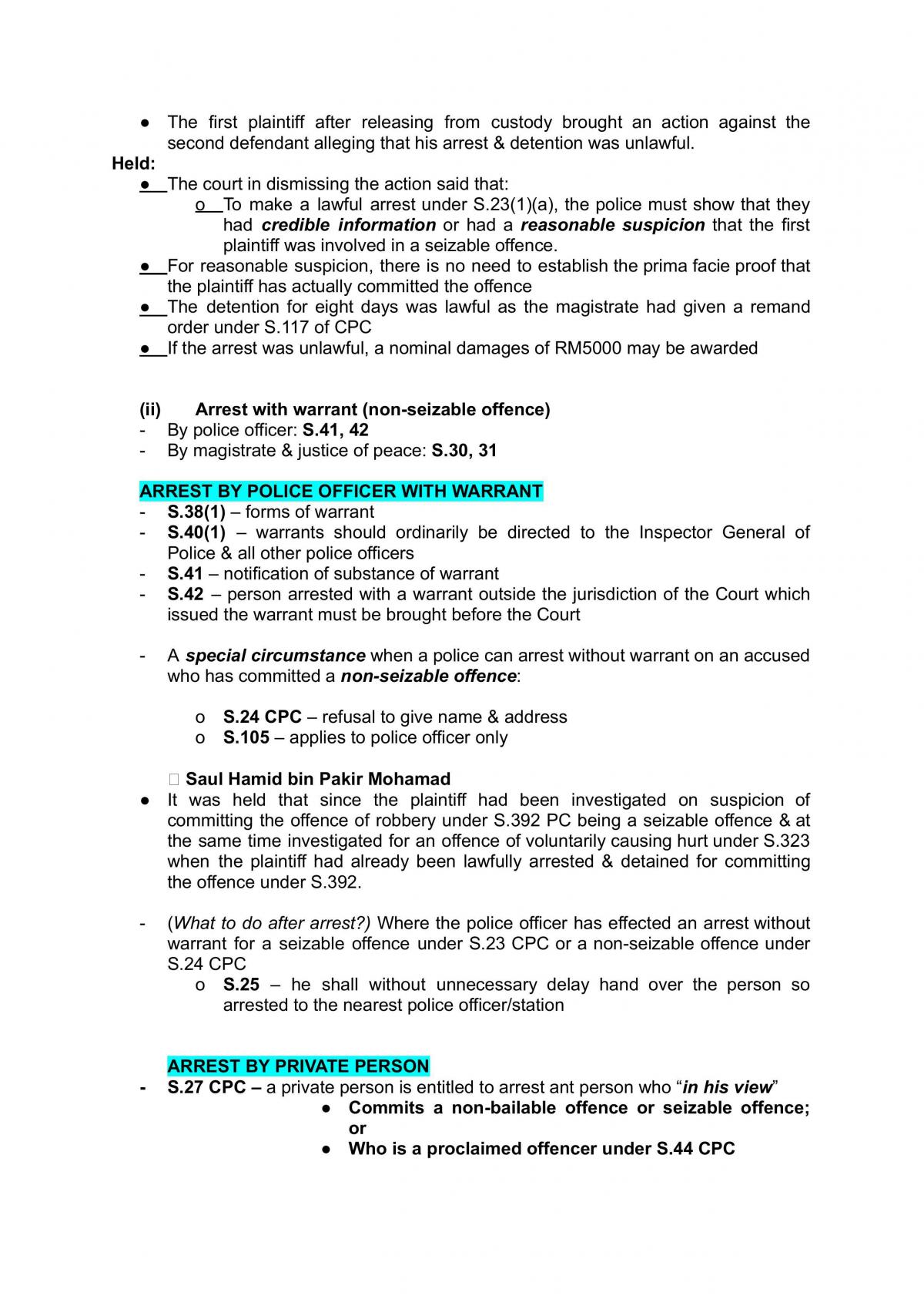 Criminal Procedure I Notes - Page 23