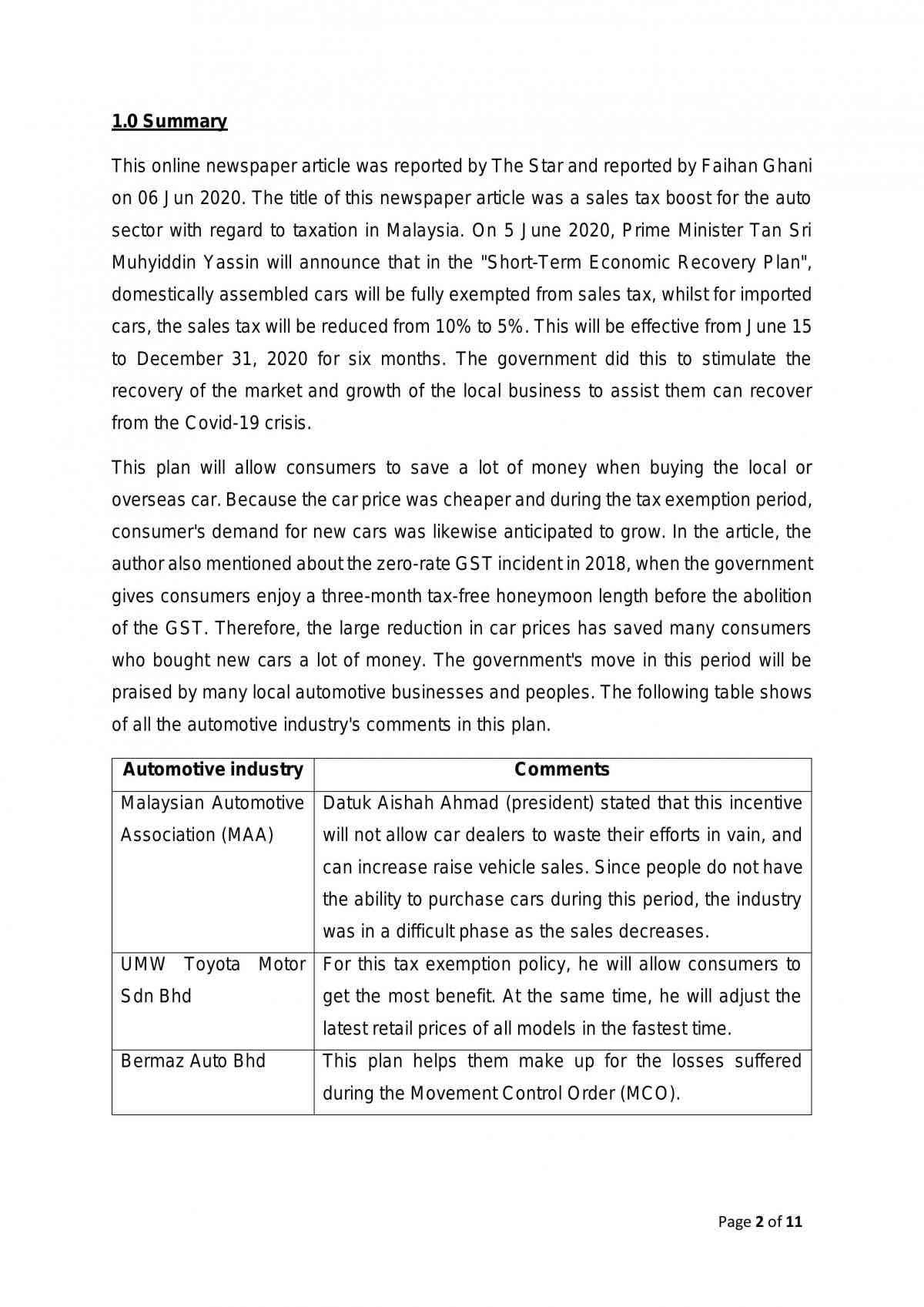 Newspaper Article - Sales Tax Boost For The Auto Sector - Page 2