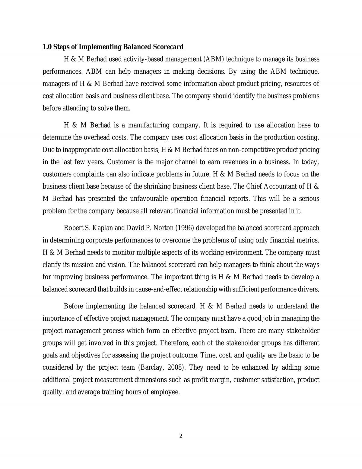 Discussing on Implementation of Balanced Scorecard - Page 2