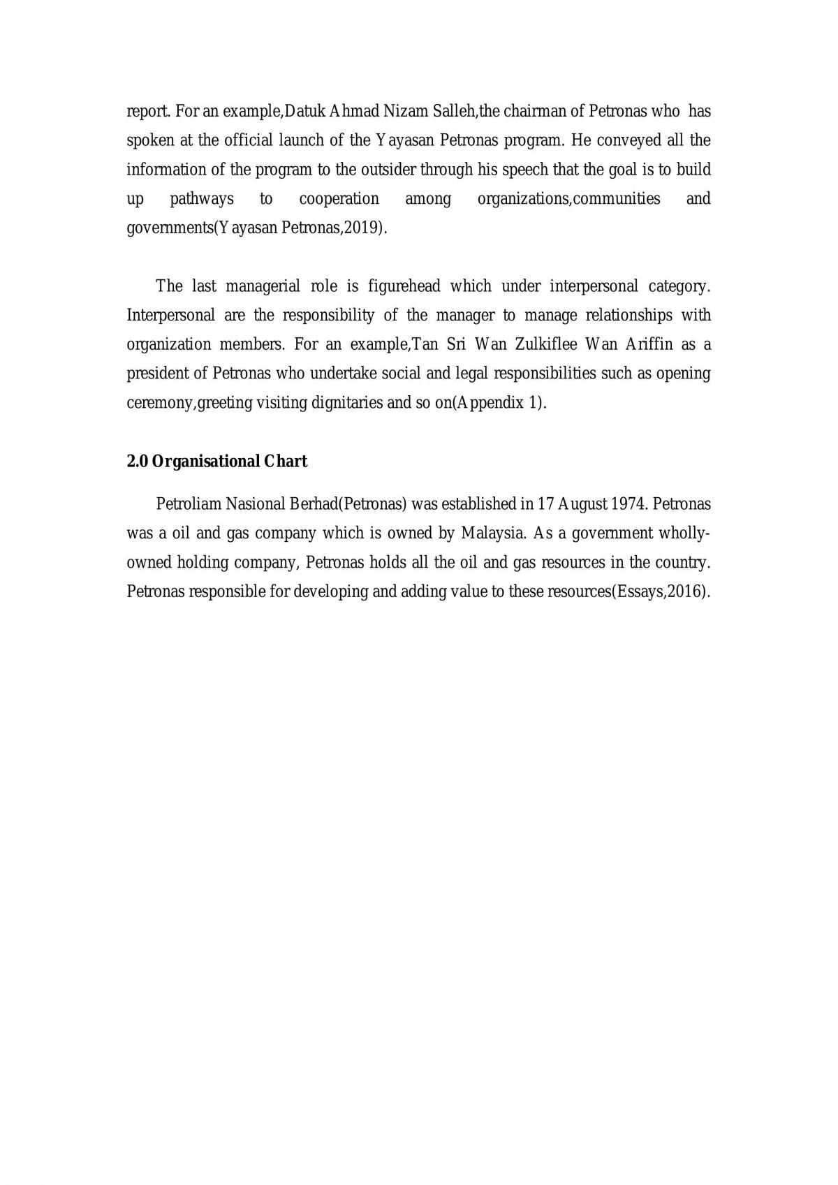 Essay discussing management of Petronas Sdn.Bhd - Page 2