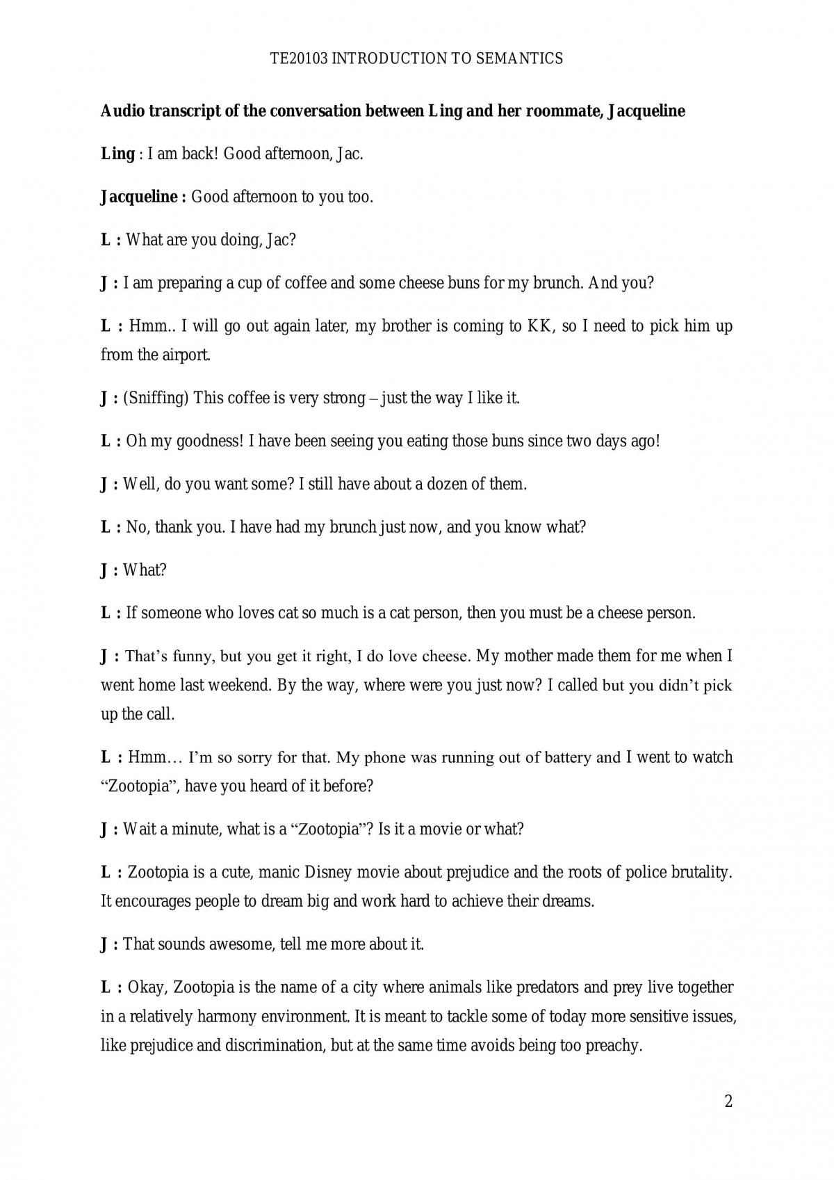 Analysing Conversation Based on Leech's Seven Types Of Meaning - Page 2