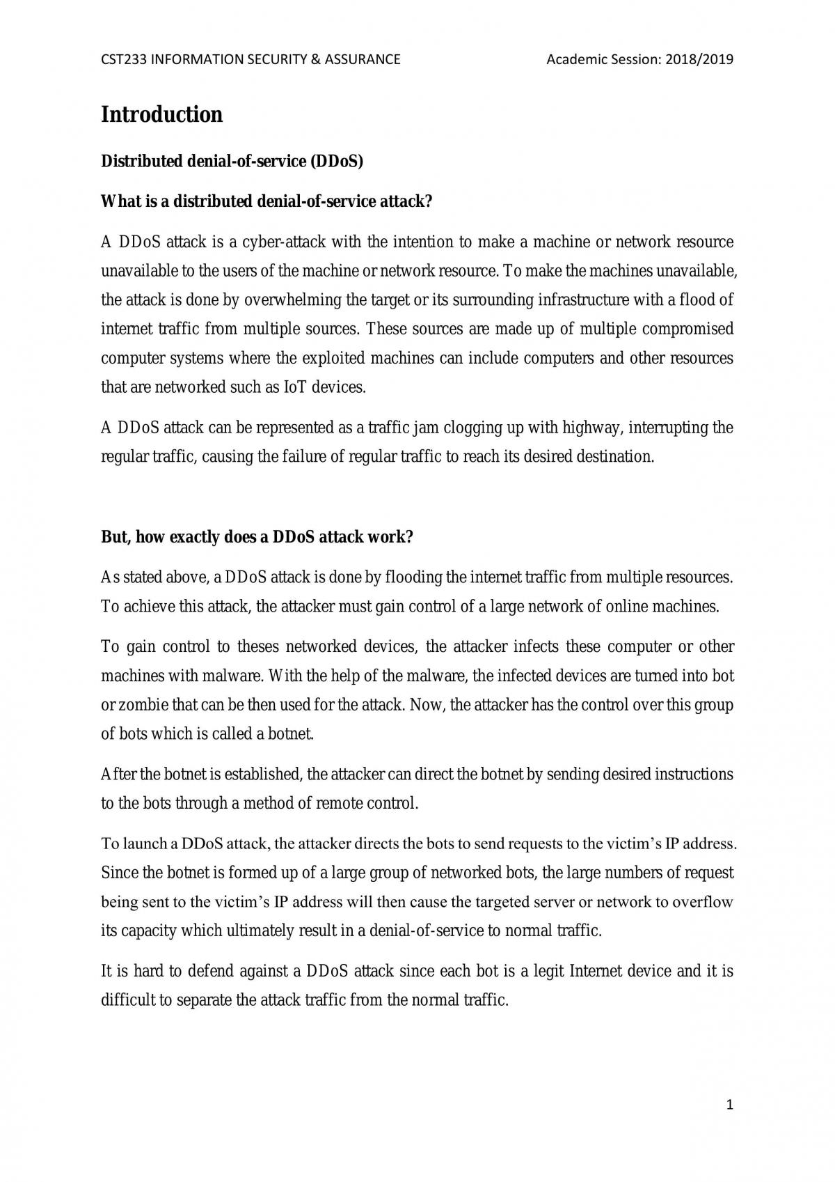 CST233- Assignment 1 - Distributed Denial-of-Service (DDoS) - Page 2