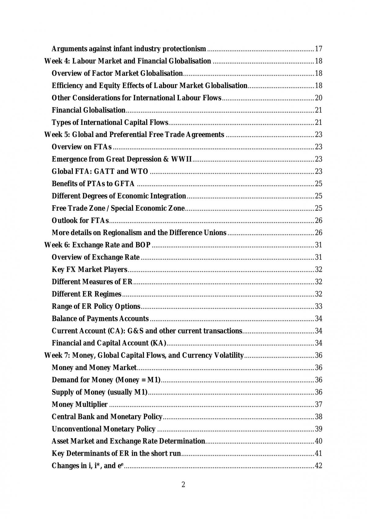 Economics of Globalisation Compiled Notes - Page 2