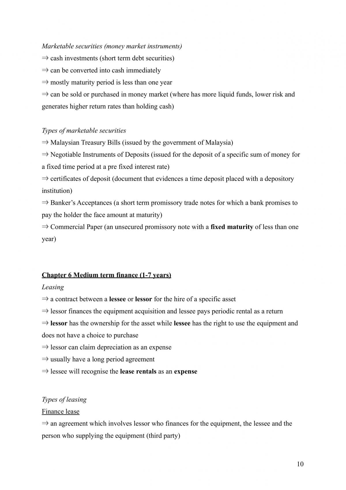 Principle of Finance Notes - Page 10