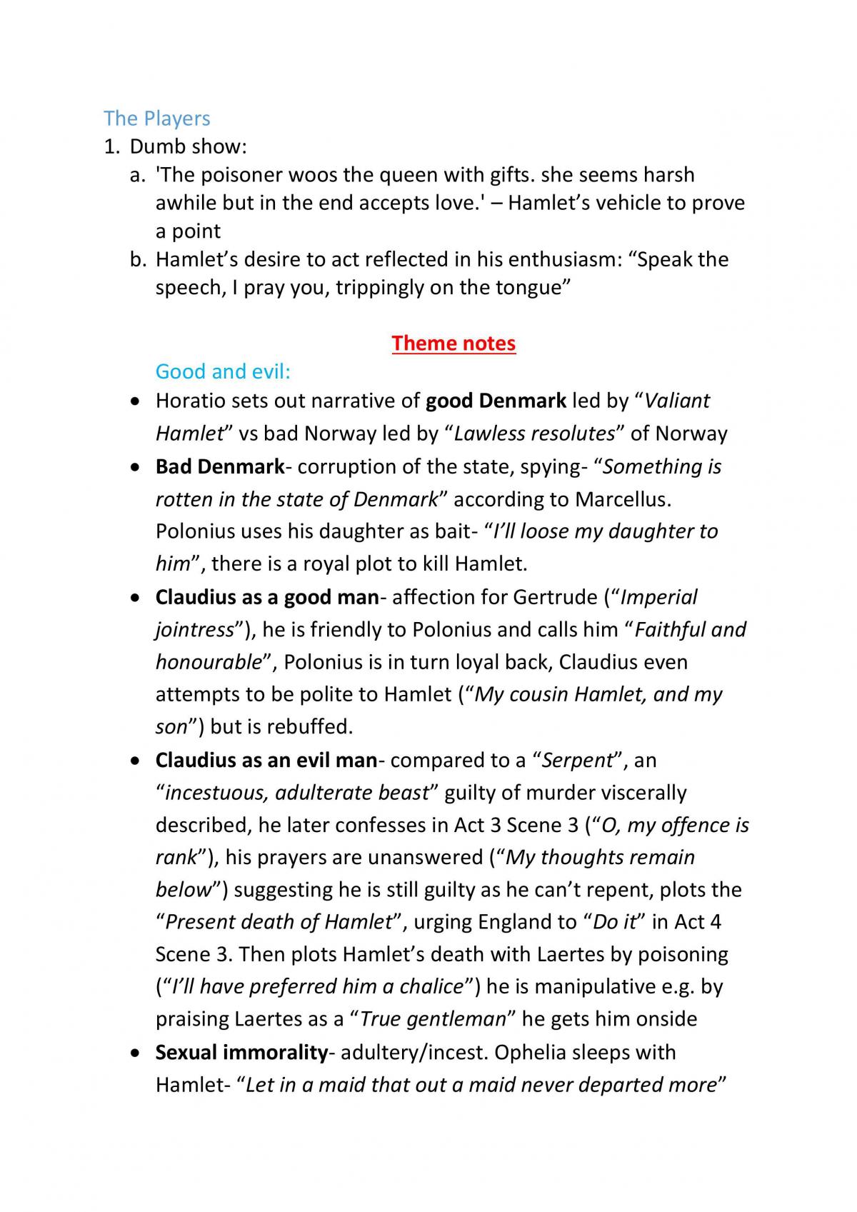 Hamlet notes - Page 13