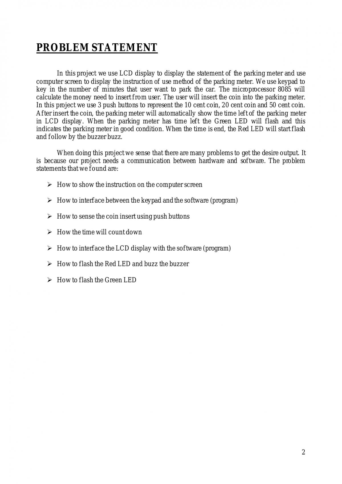 Final Project Report - Advanced Car Park Meter - Page 2