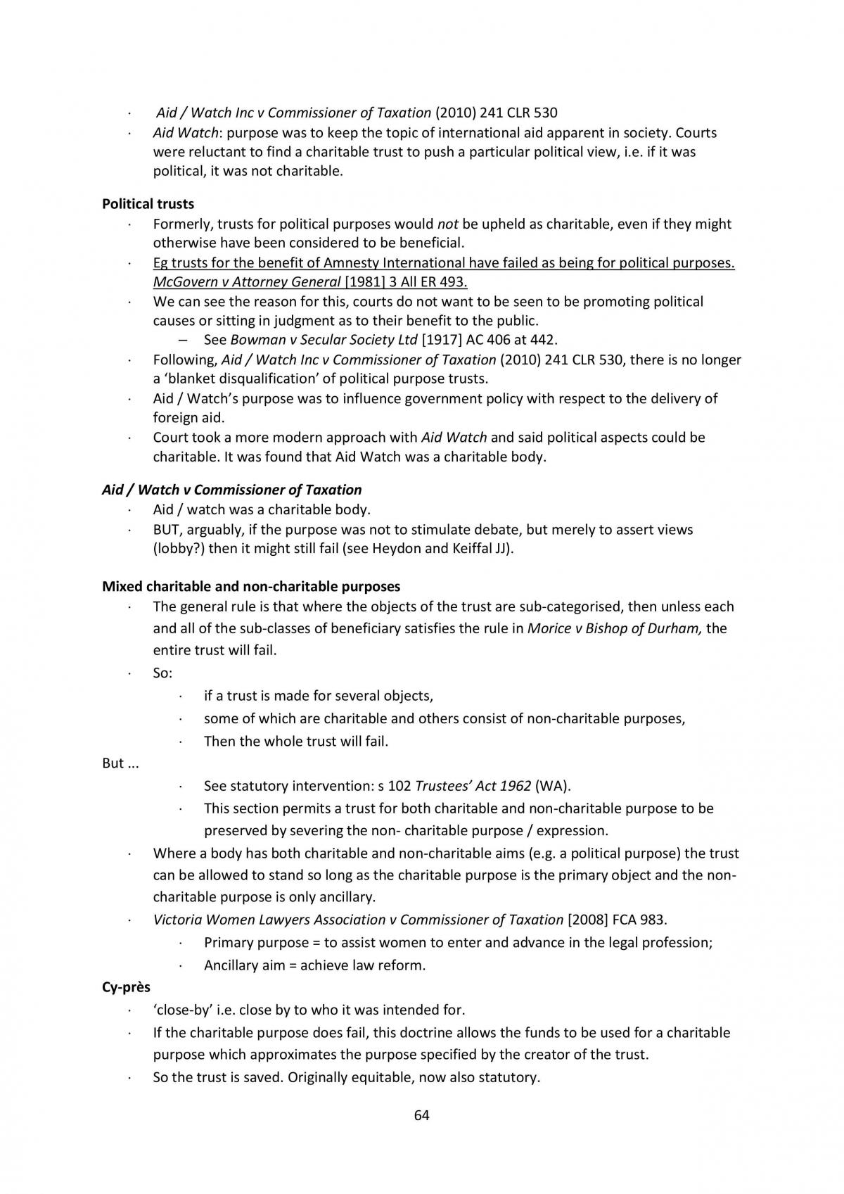 Equity & Trusts Notes S2  2014 - Page 64