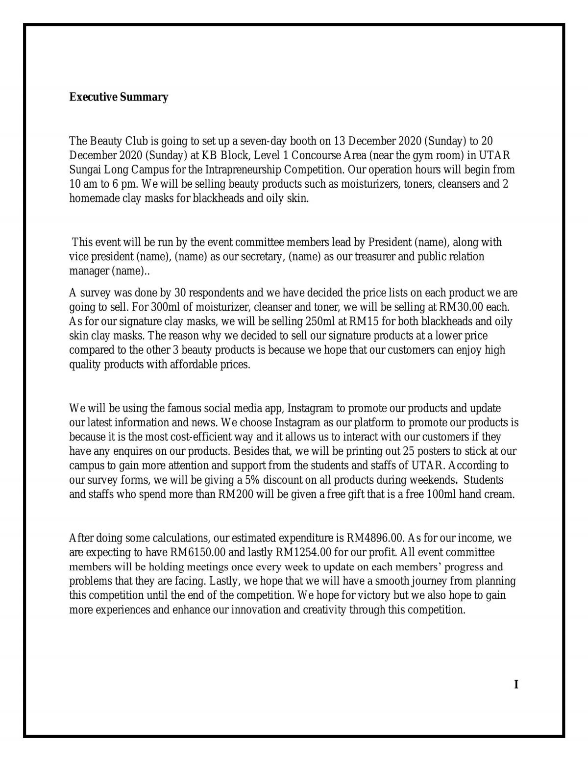 Proposal for UTAR Beauty Club - Page 2