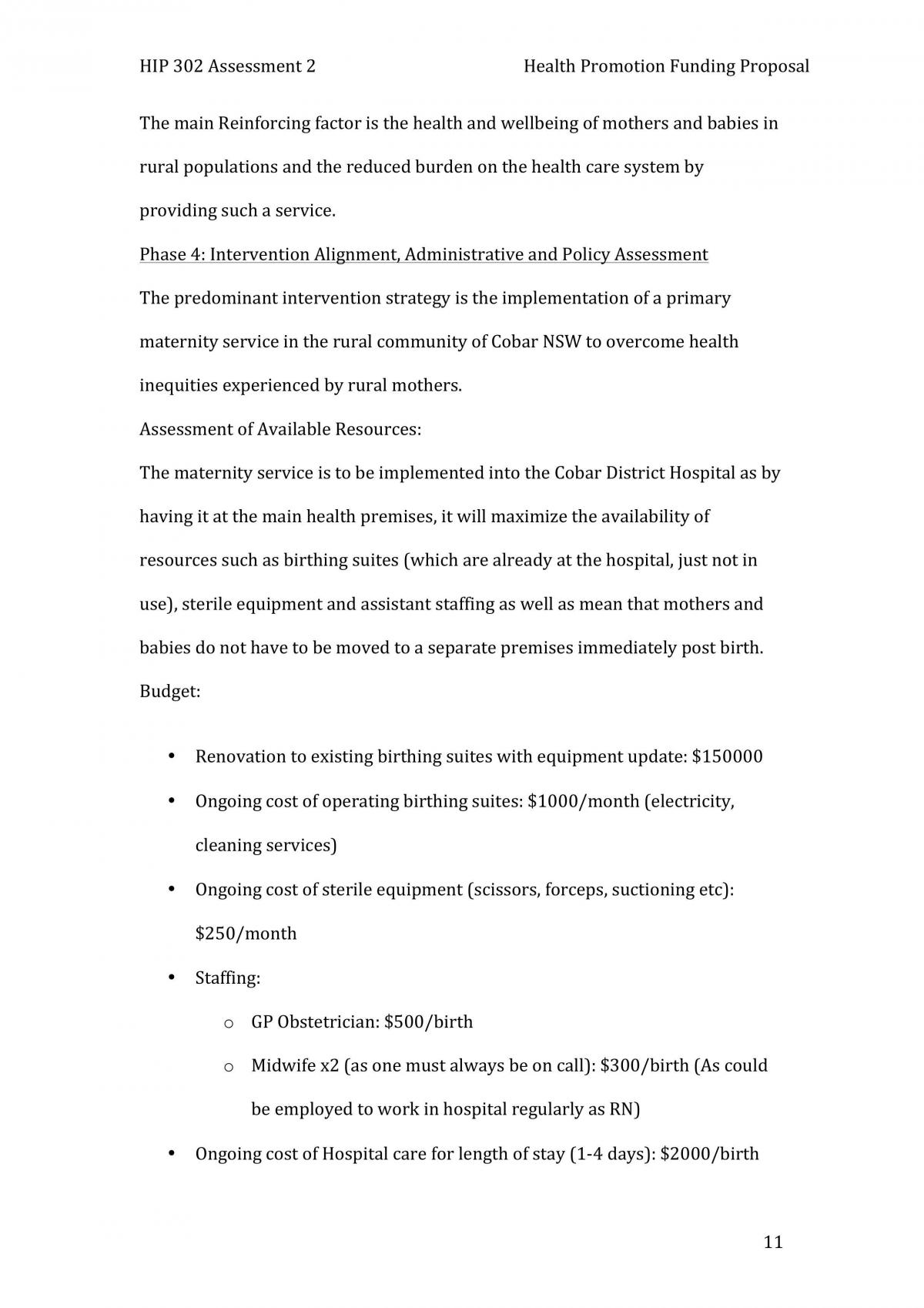 Funding Proposal (assessment 2) - Page 11