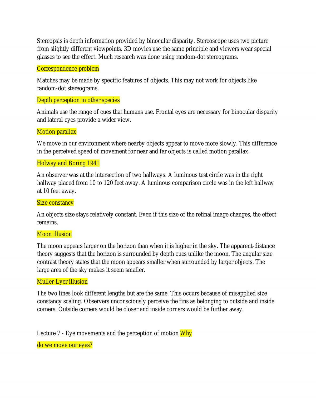 Complete study notes for Sensation and Perception - Page 13