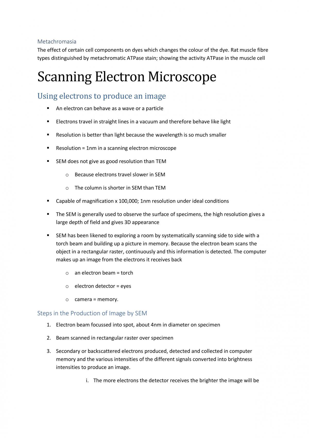 Microscopy & Analysis module notes - Page 38