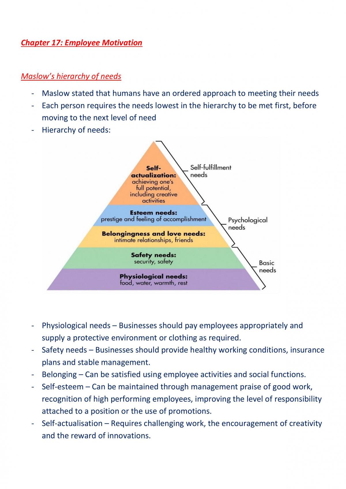 BME Study Notes: Employee Motivation - Page 2