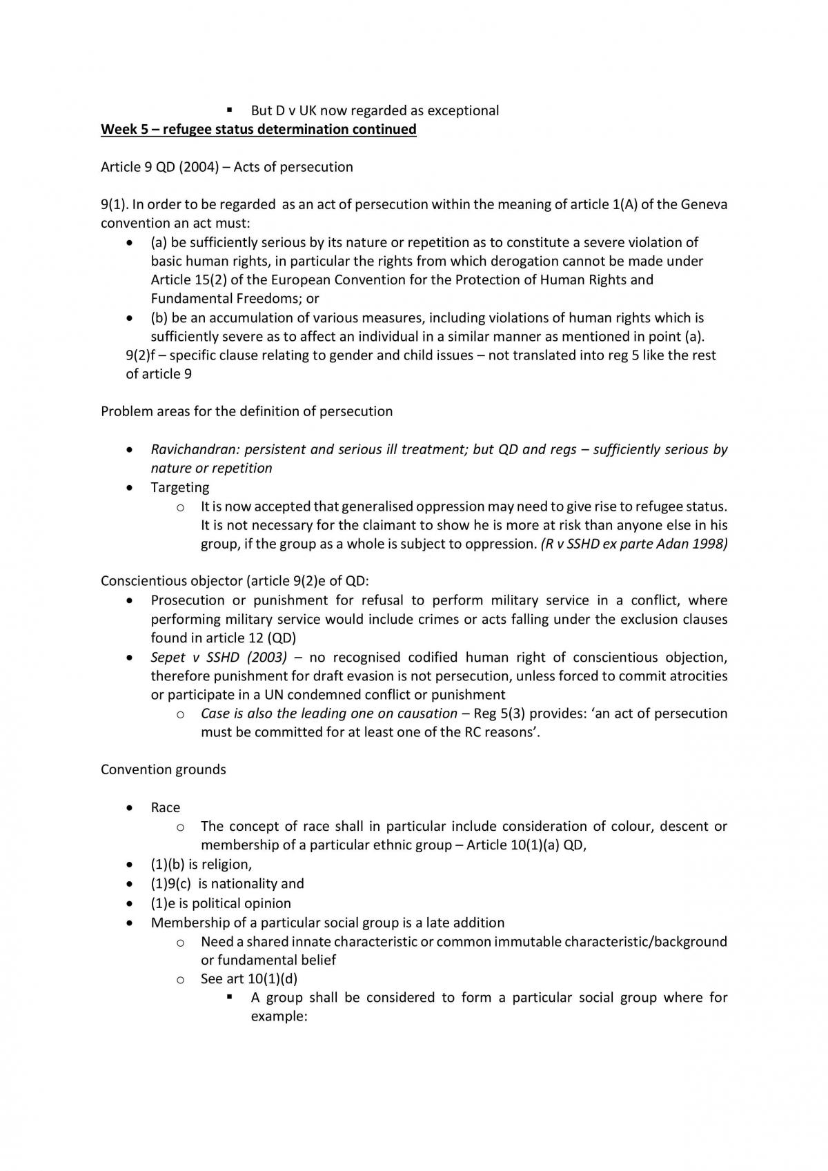 Refugee & Asylum Law Notes  - Page 11