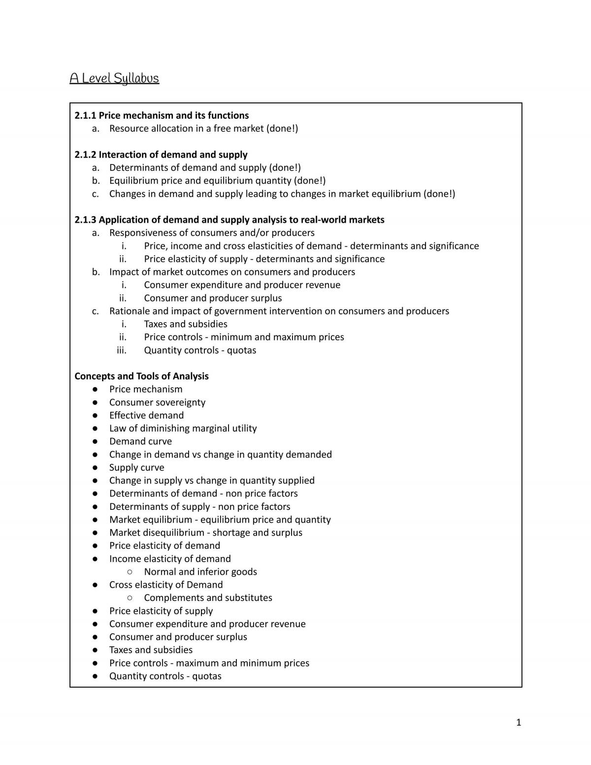 Price Mechanism Study Notes - Page 2