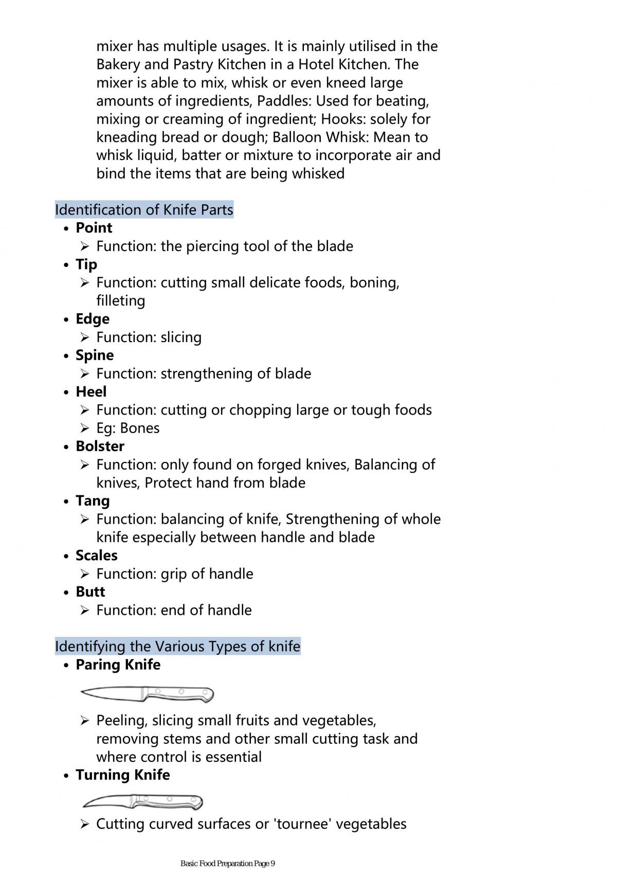 Basic Food Preparation Study Notes - Page 9