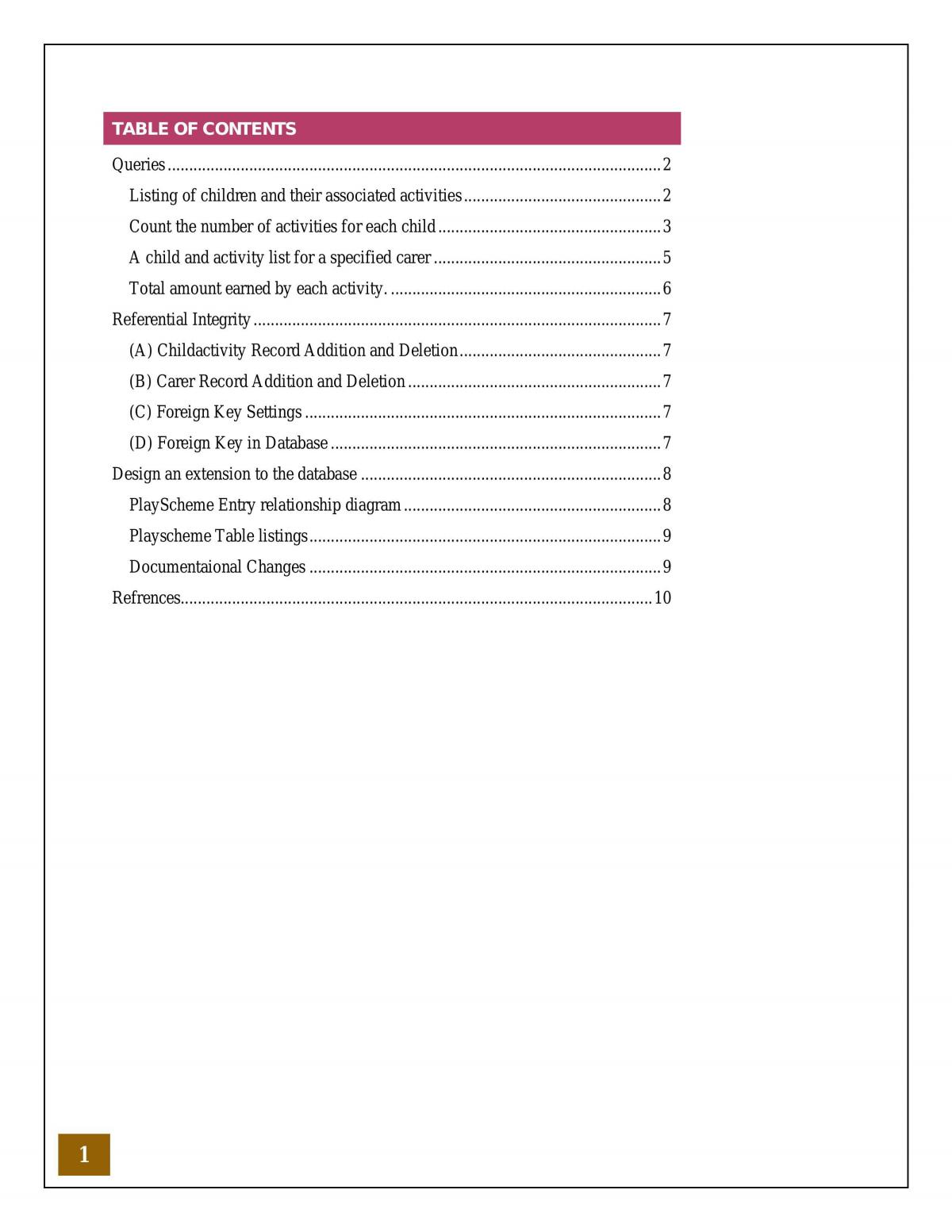 Introduction to Database Technology Report - Page 2