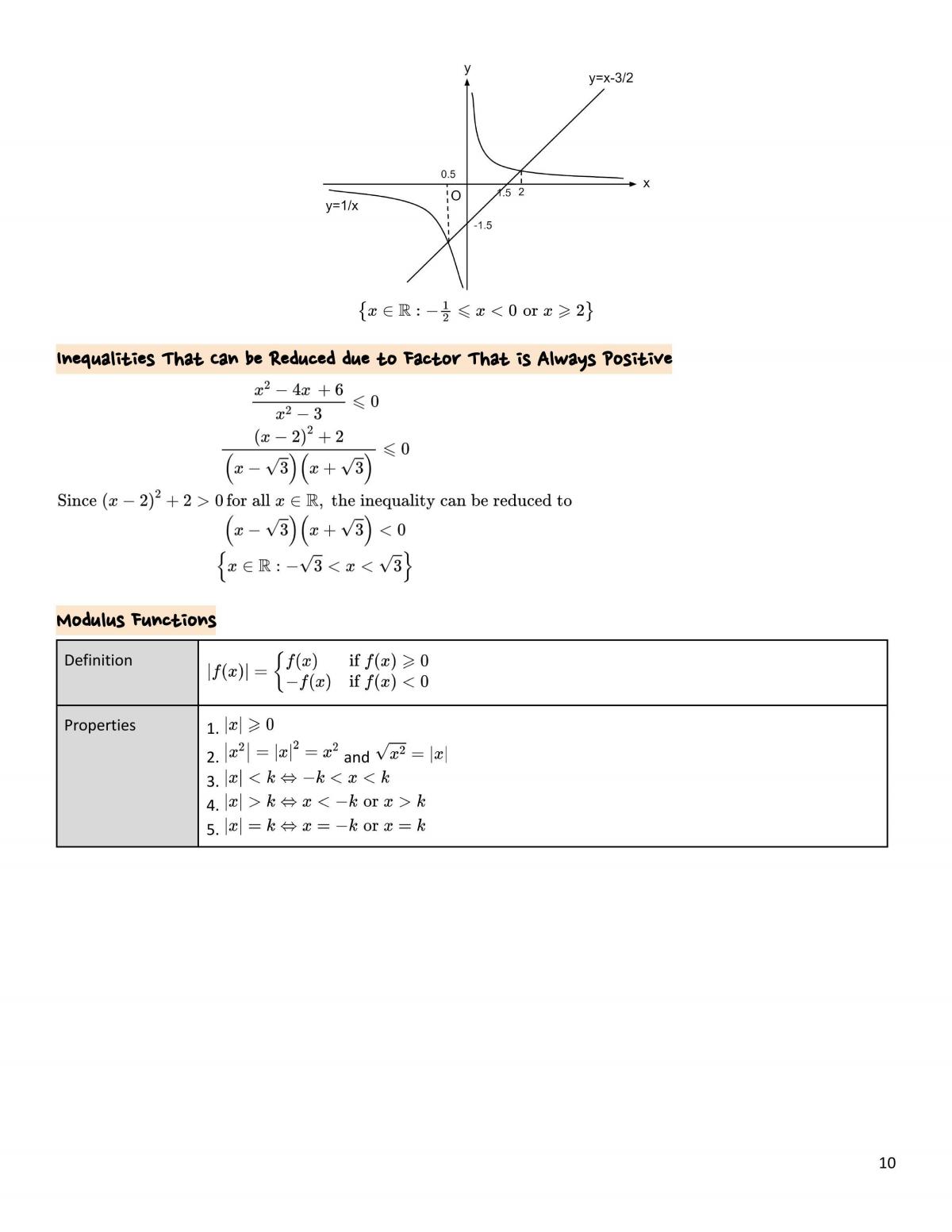 Pure Math Summary Notes - Page 10
