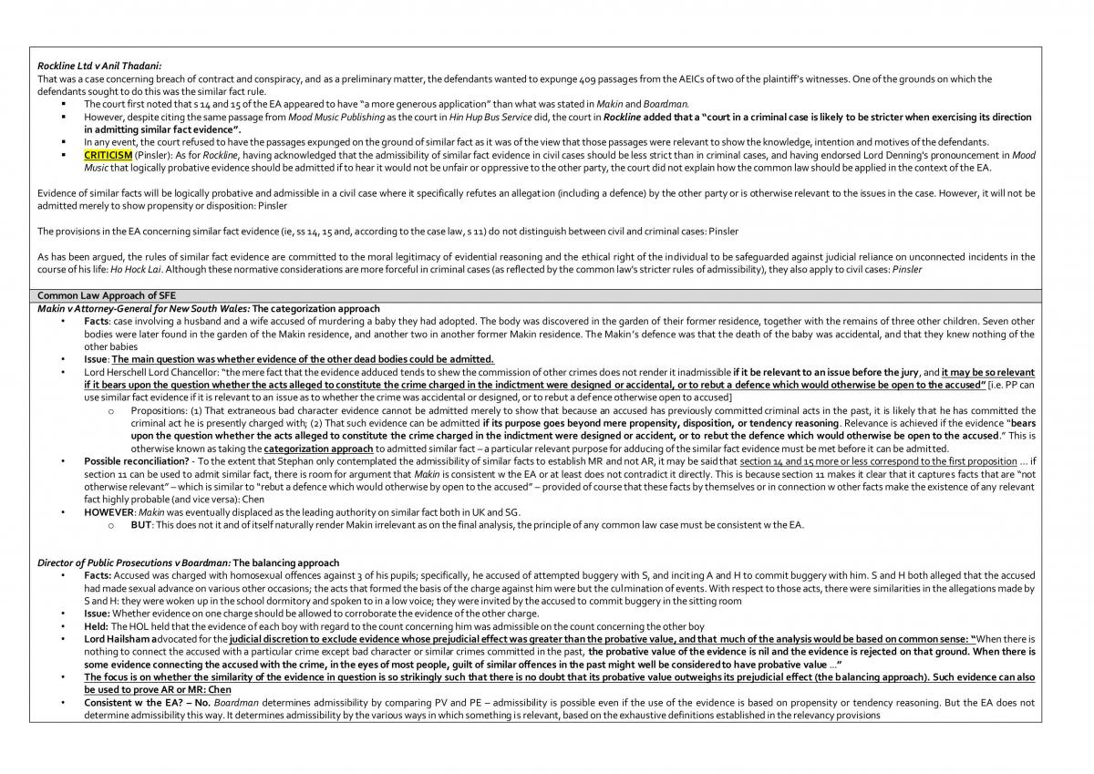 Evidence Law study notes - Page 56