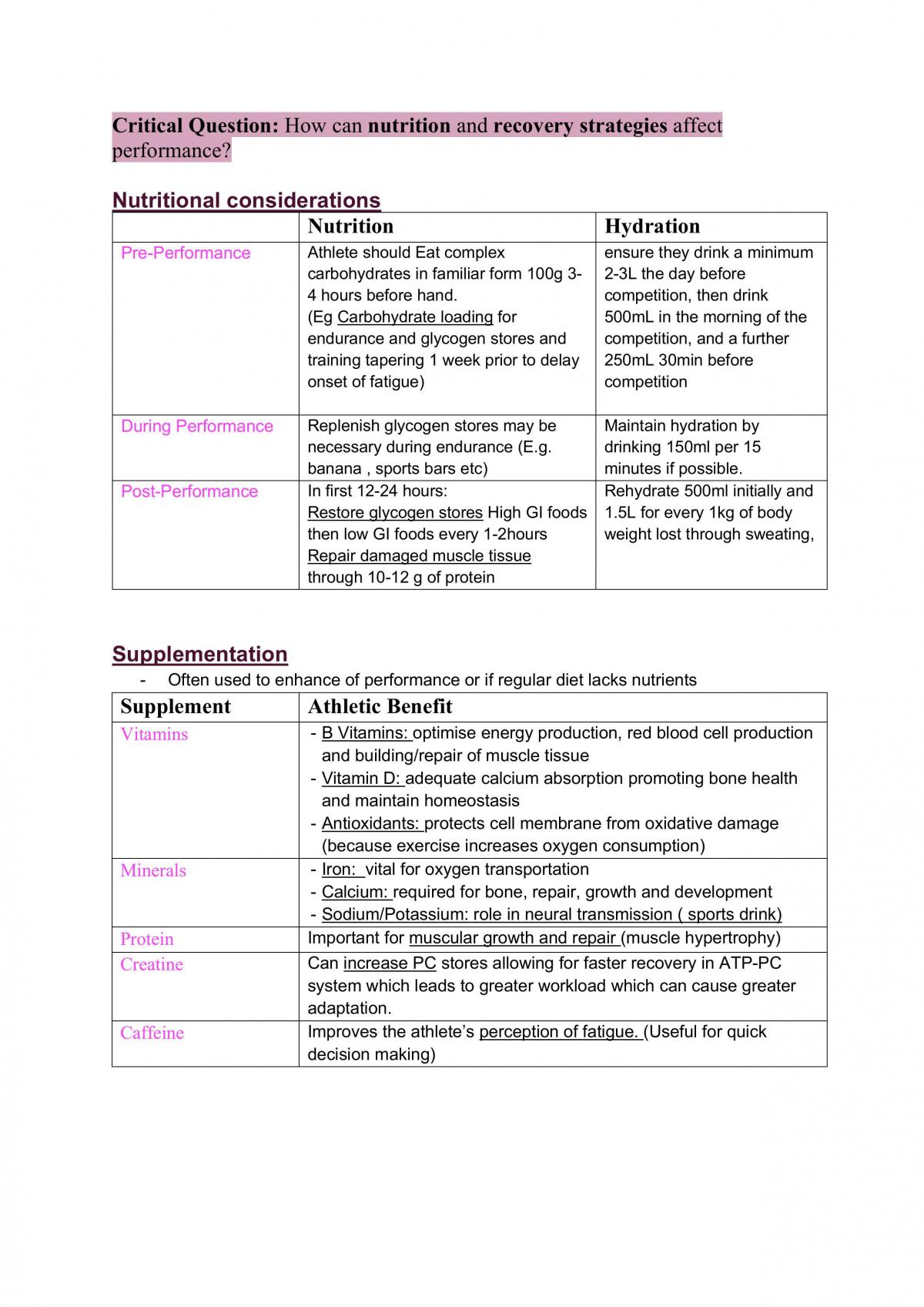 PDHPE Summary Notes - Page 10
