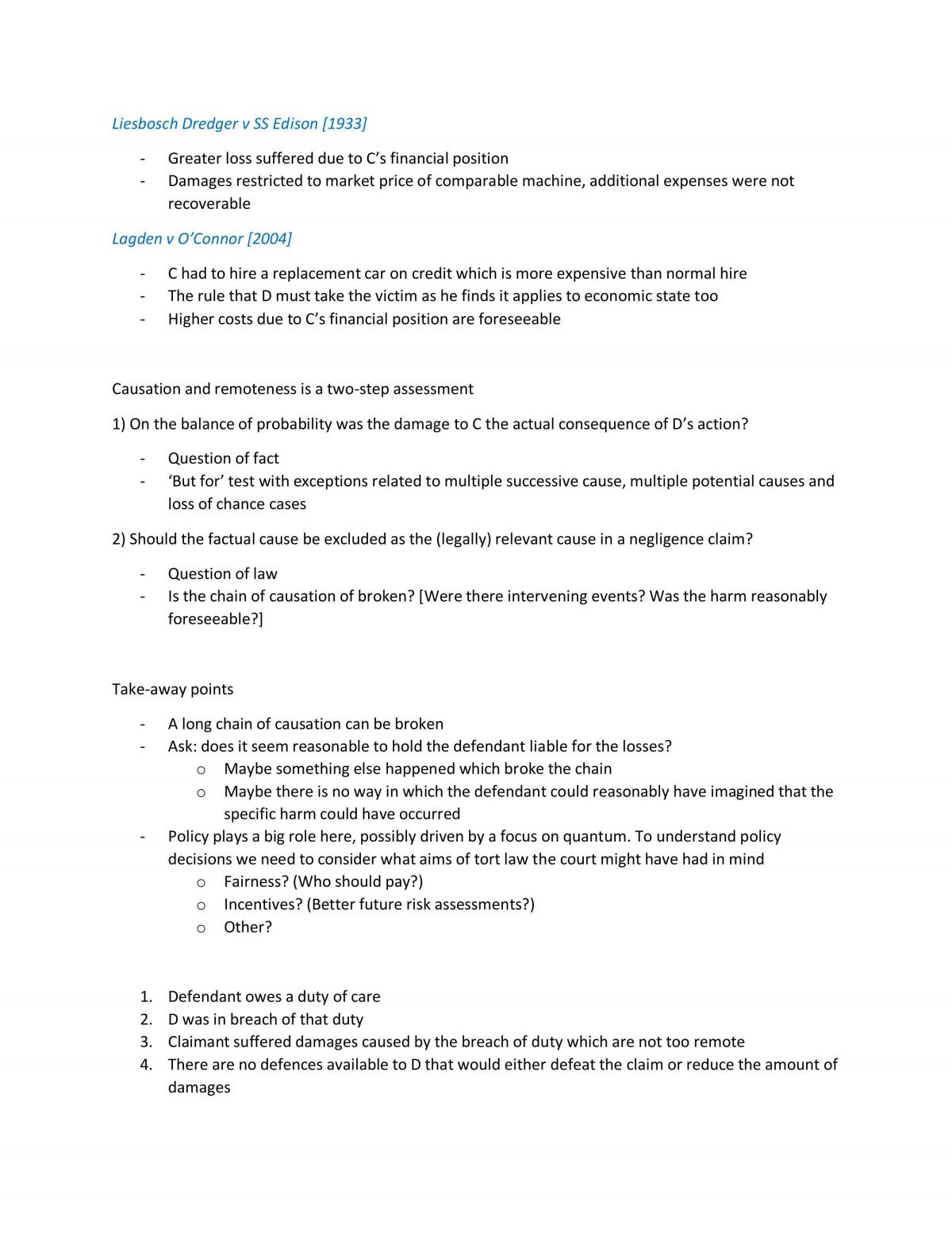 Tort Law Complete Study Notes - Page 66